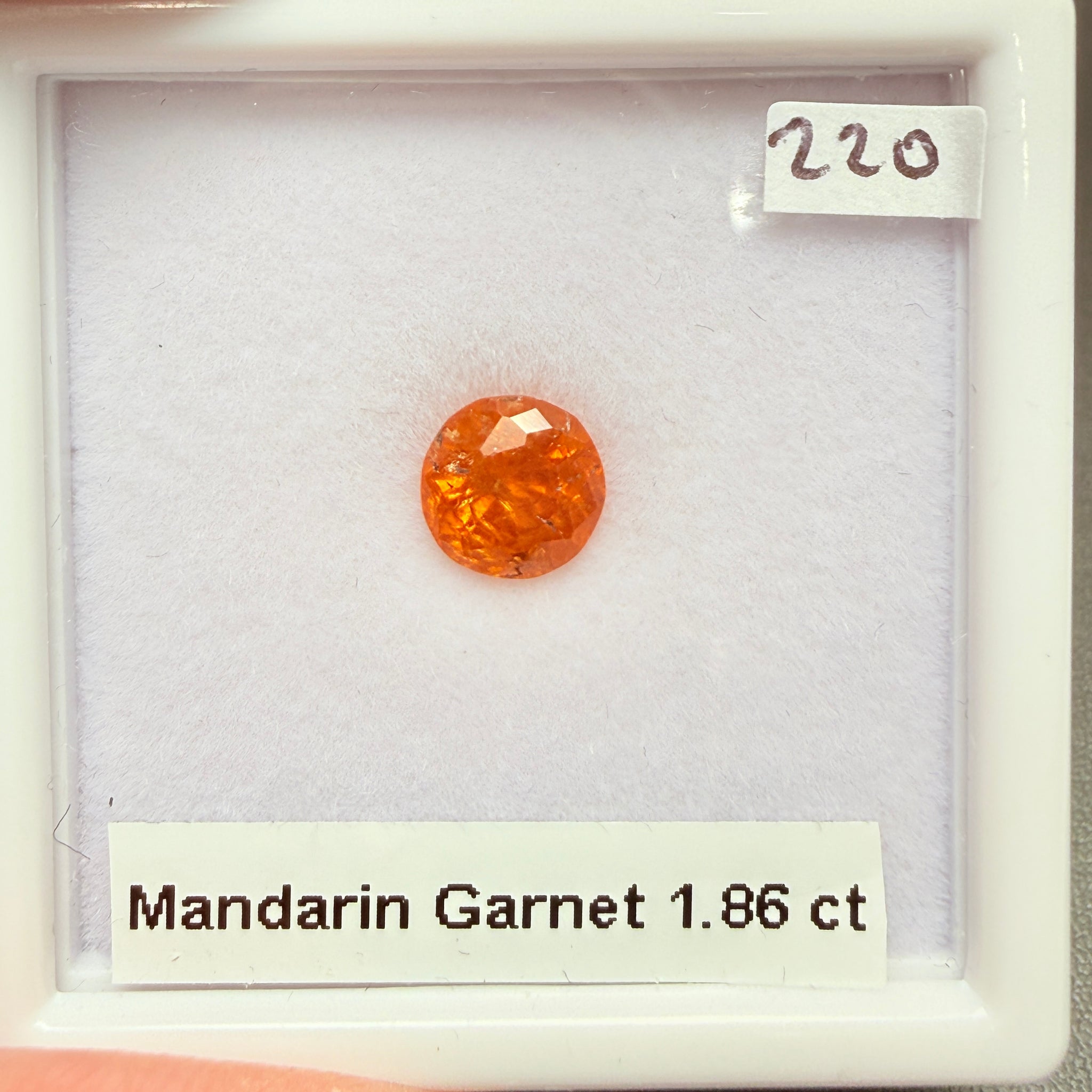 Mandarin Spessartite Garnet, 1.86ct, Loliondo, Tanzania, Untreated Unheated
