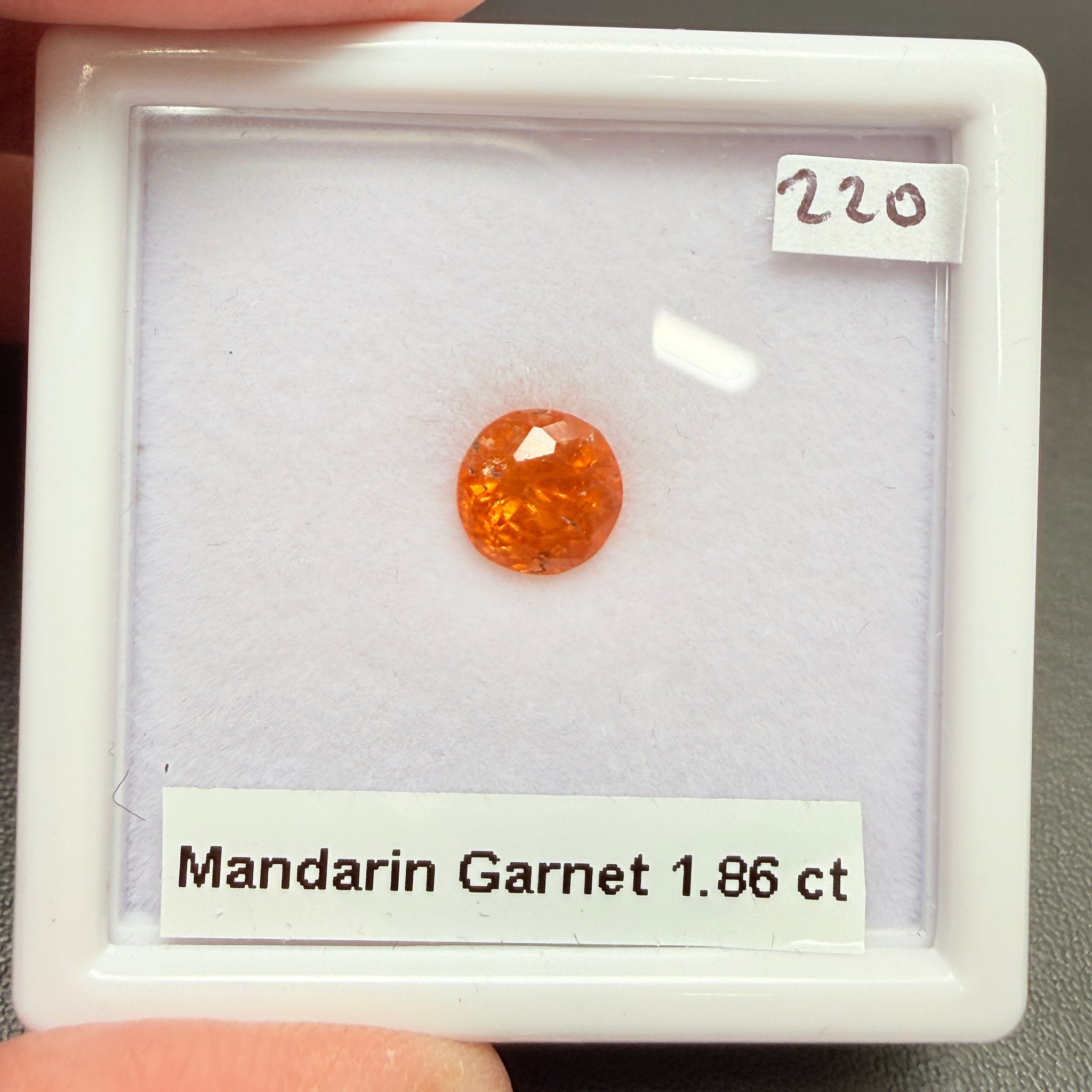 Mandarin Spessartite Garnet, 1.86ct, Loliondo, Tanzania, Untreated Unheated