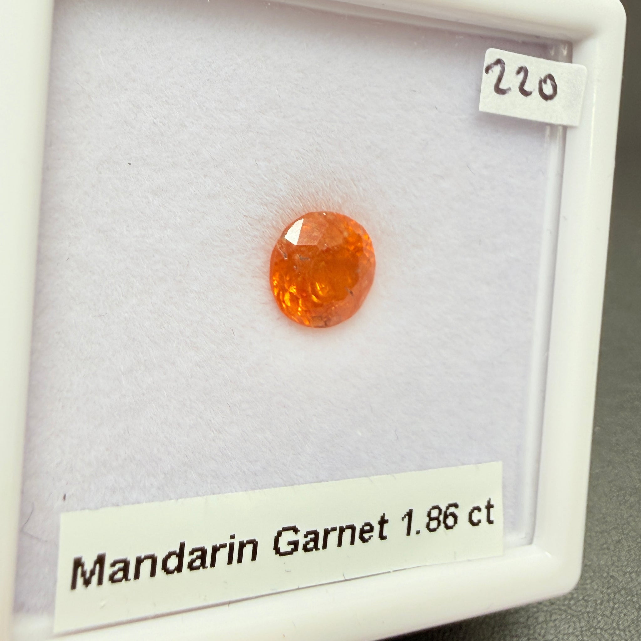 Mandarin Spessartite Garnet, 1.86ct, Loliondo, Tanzania, Untreated Unheated
