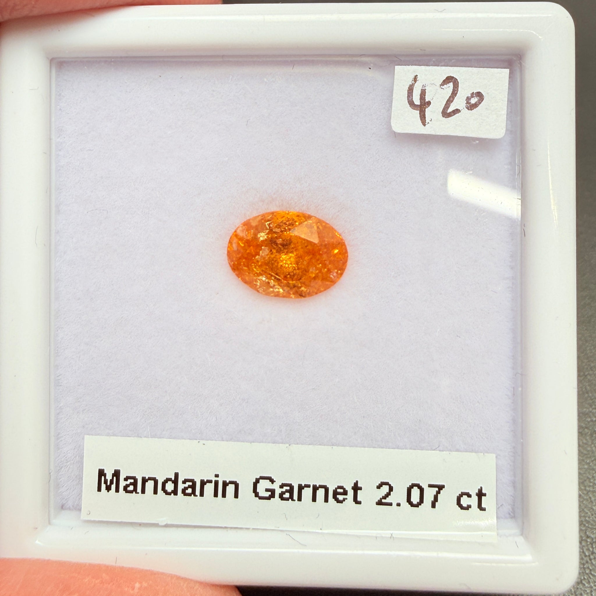 Mandarin Spessartite Garnet, 2.07ct, Loliondo, Tanzania, Untreated Unheated