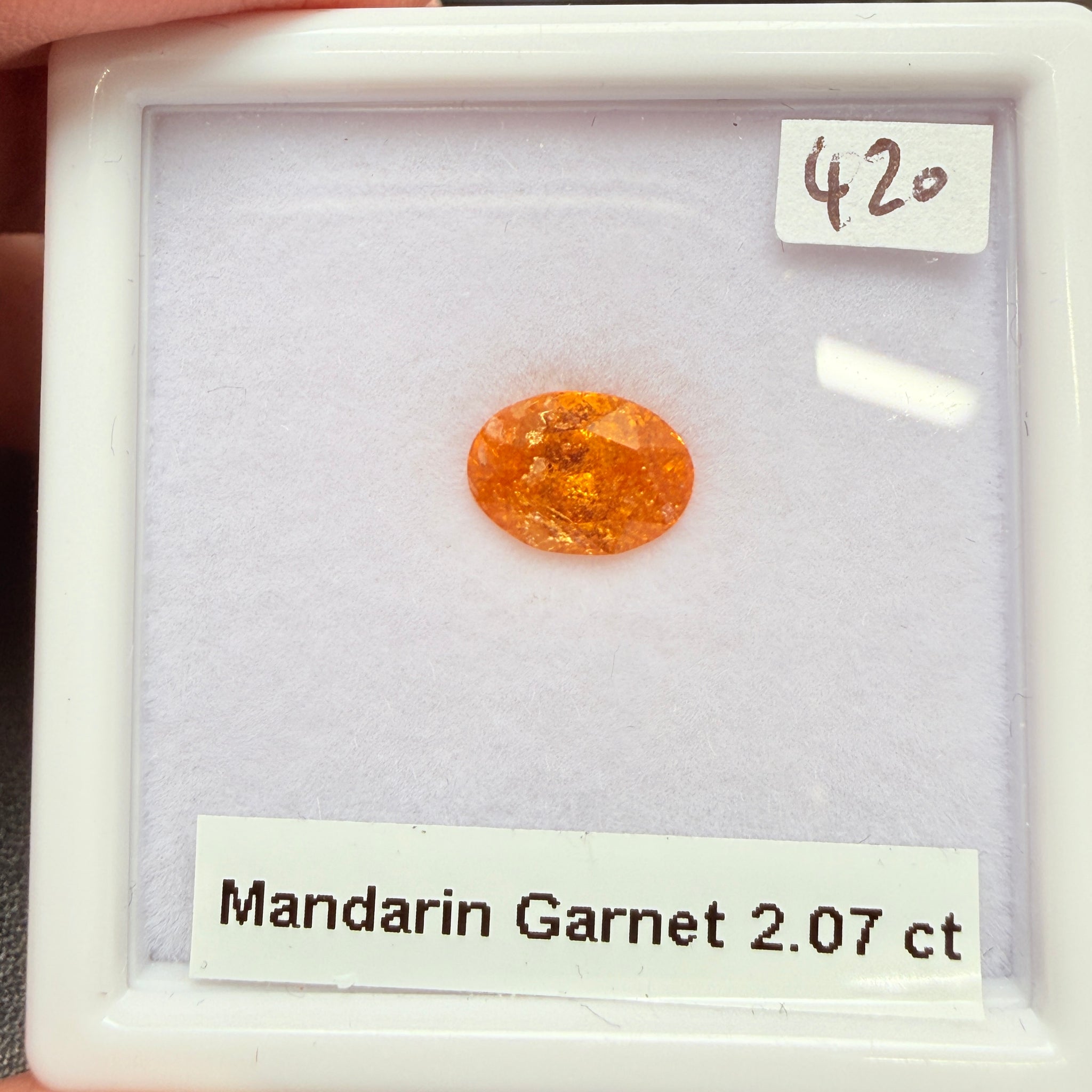 Mandarin Spessartite Garnet, 2.07ct, Loliondo, Tanzania, Untreated Unheated