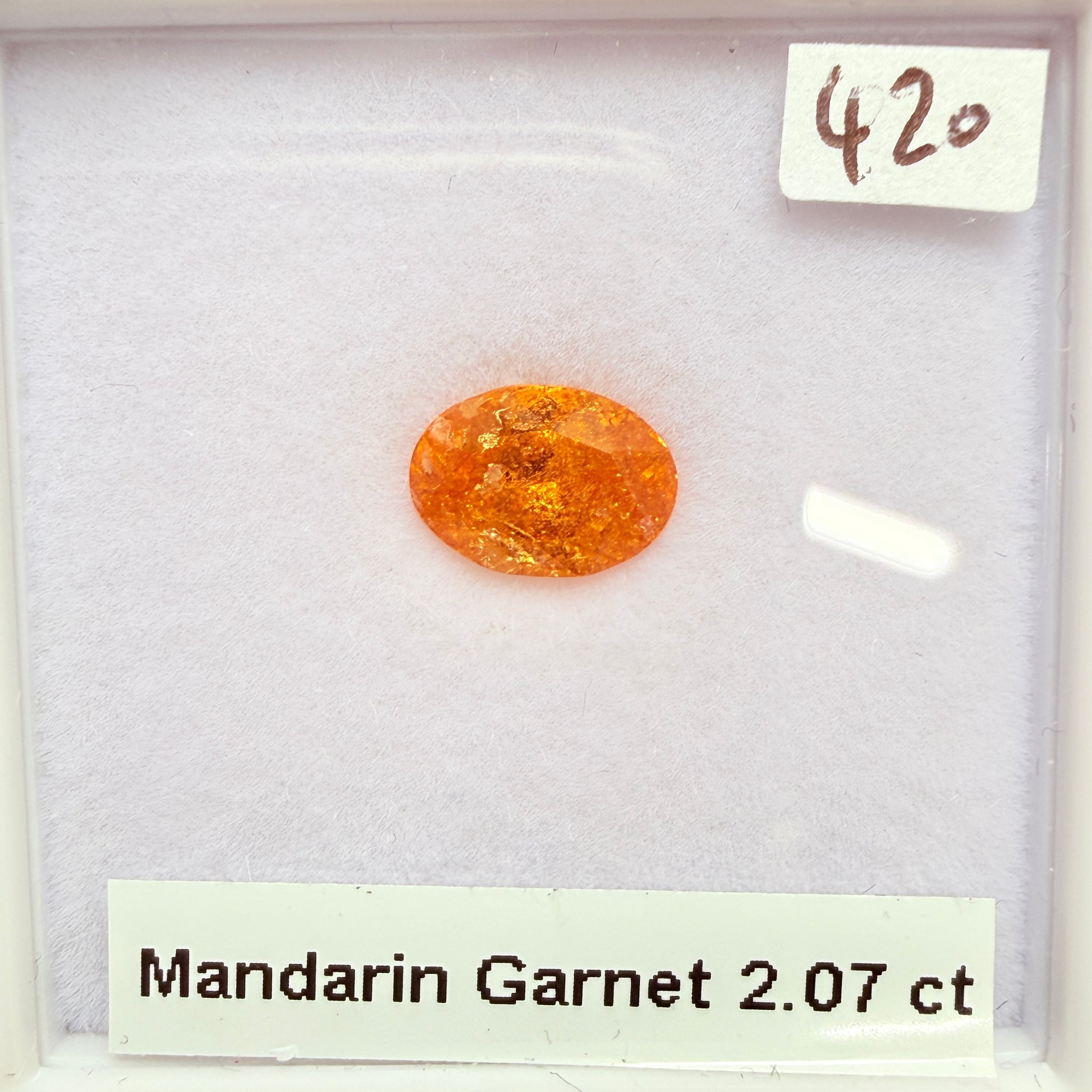 Mandarin Spessartite Garnet, 2.07ct, Loliondo, Tanzania, Untreated Unheated