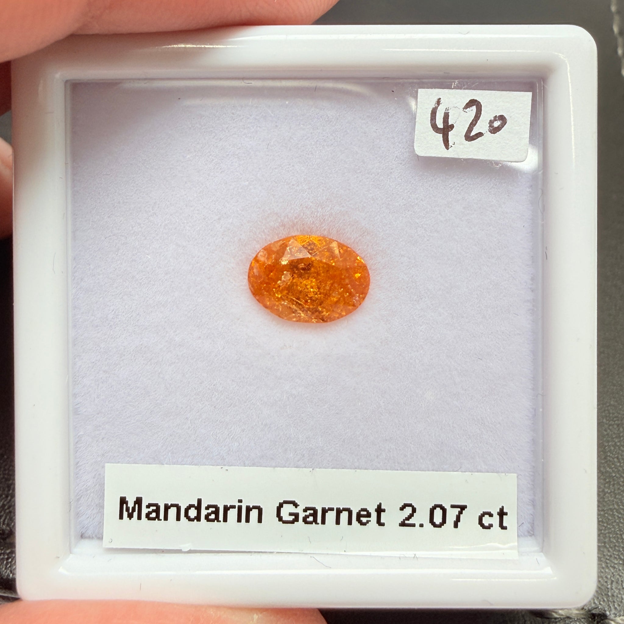 Mandarin Spessartite Garnet, 2.07ct, Loliondo, Tanzania, Untreated Unheated