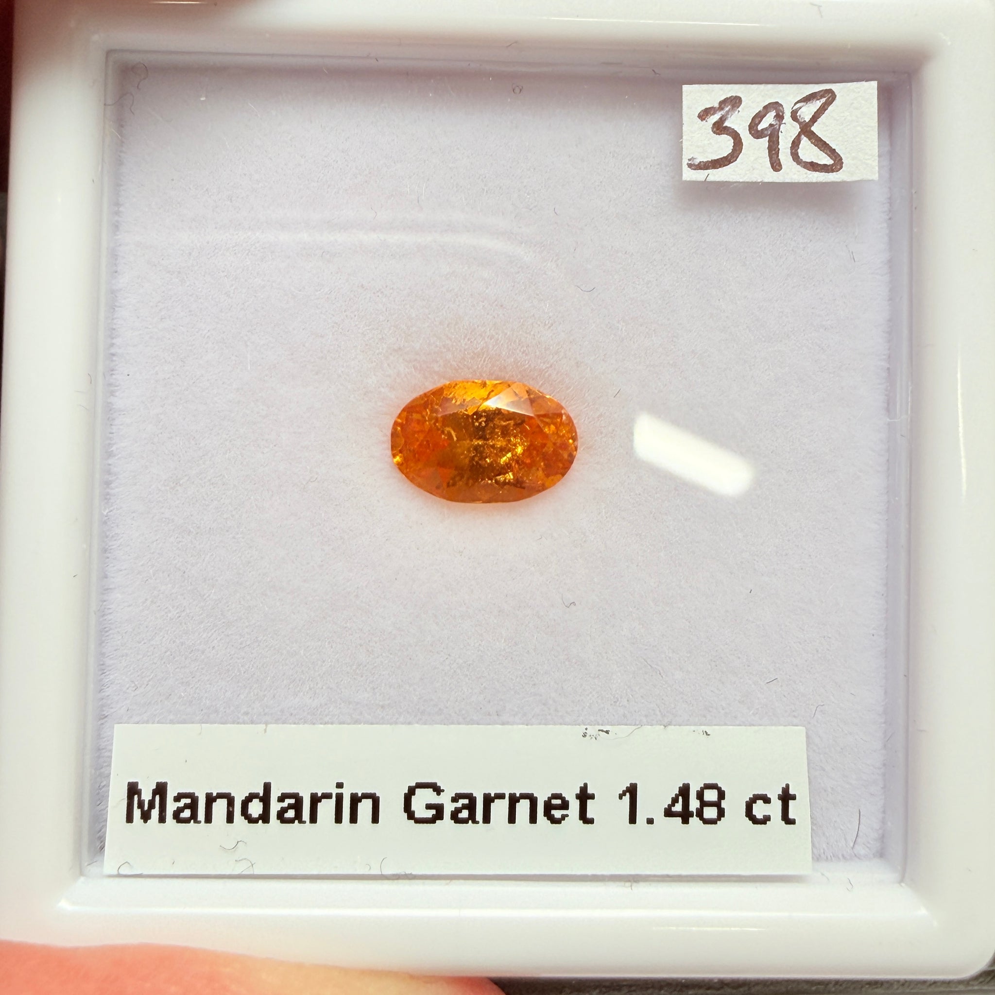 Mandarin Spessartite Garnet, 1.48ct, Loliondo, Tanzania, Untreated Unheated