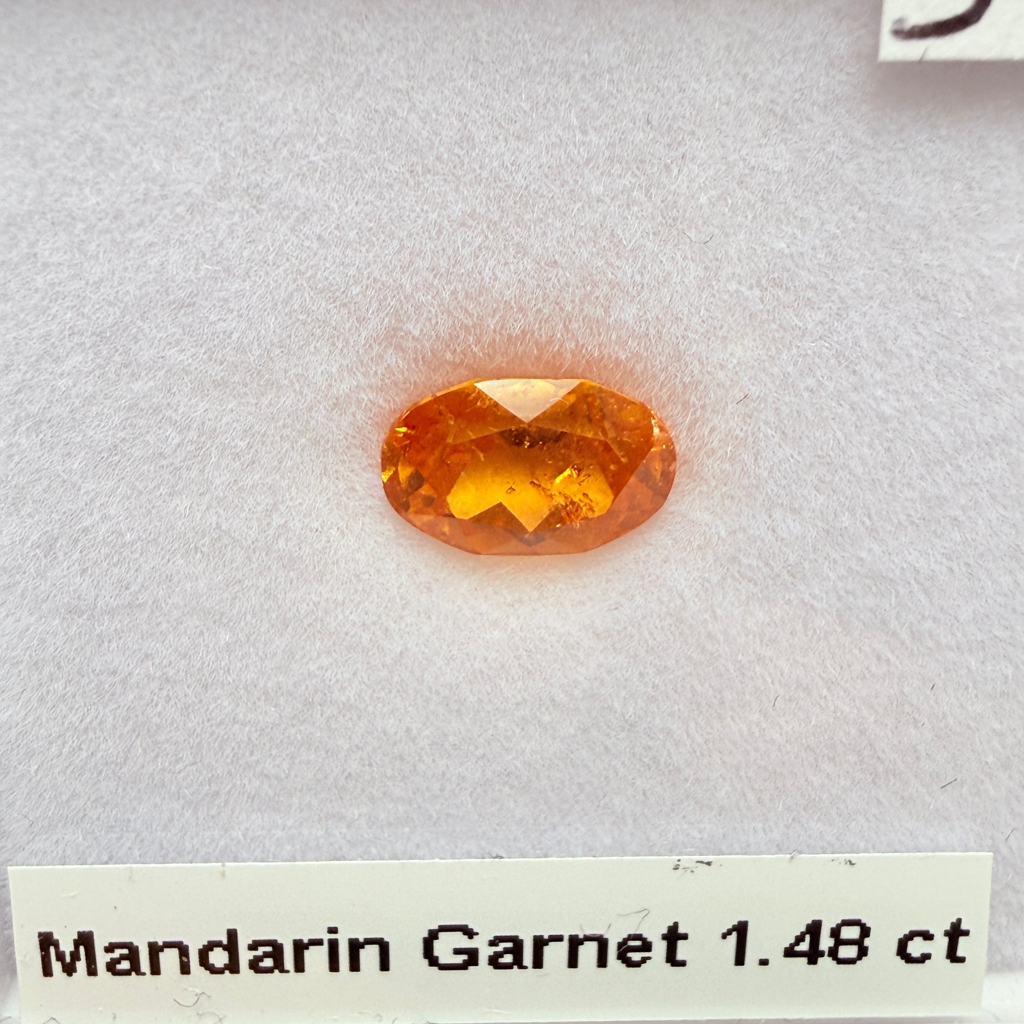 Mandarin Spessartite Garnet, 1.48ct, Loliondo, Tanzania, Untreated Unheated