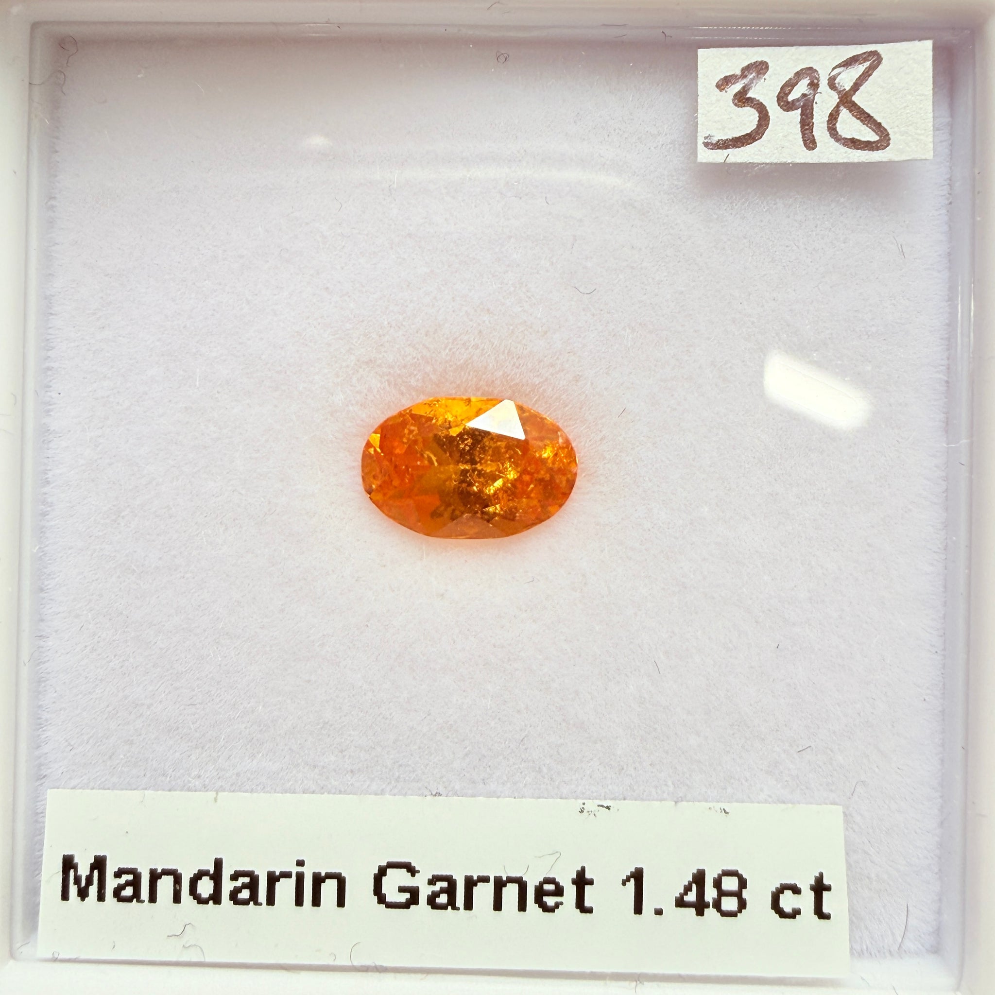 Mandarin Spessartite Garnet, 1.48ct, Loliondo, Tanzania, Untreated Unheated