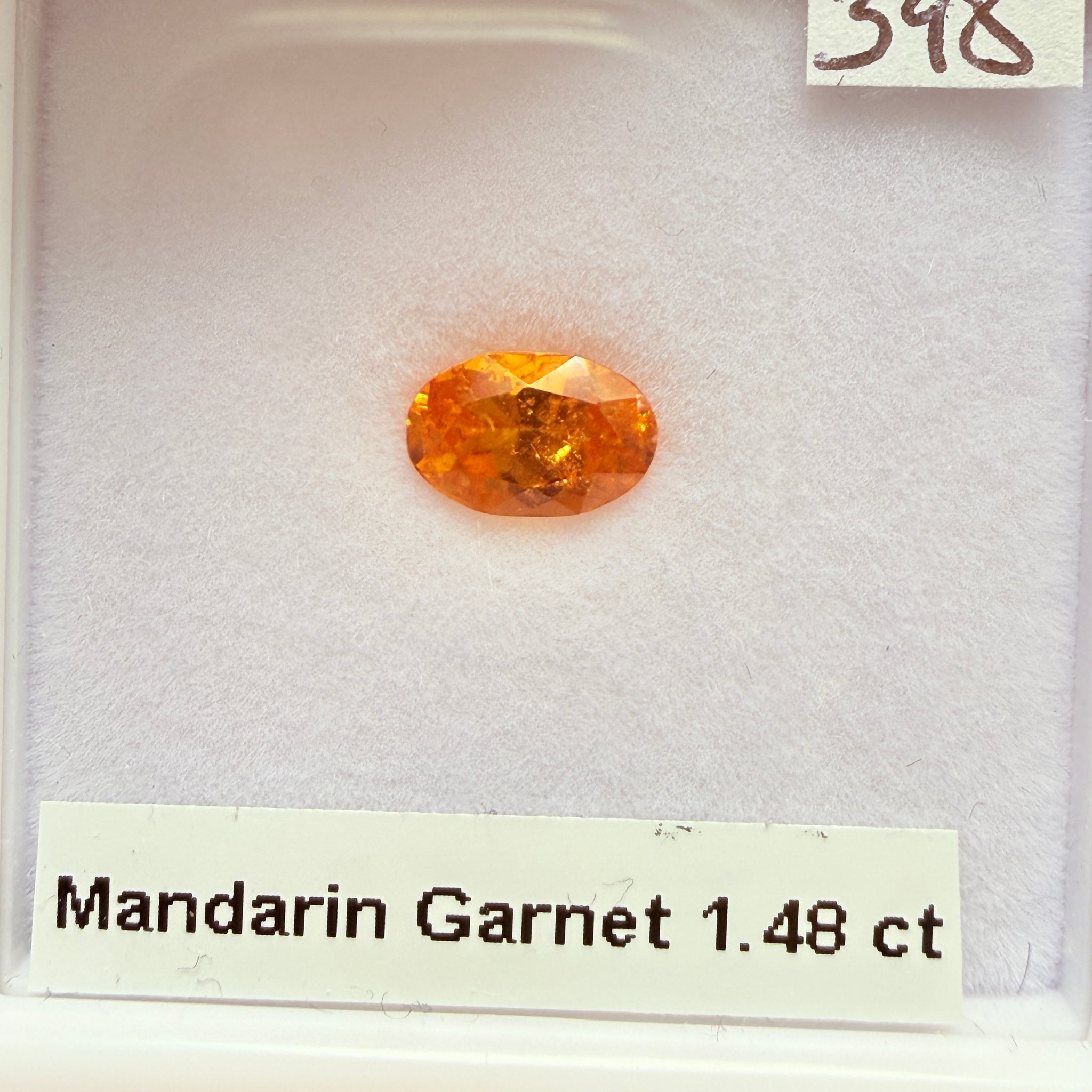 Mandarin Spessartite Garnet, 1.48ct, Loliondo, Tanzania, Untreated Unheated