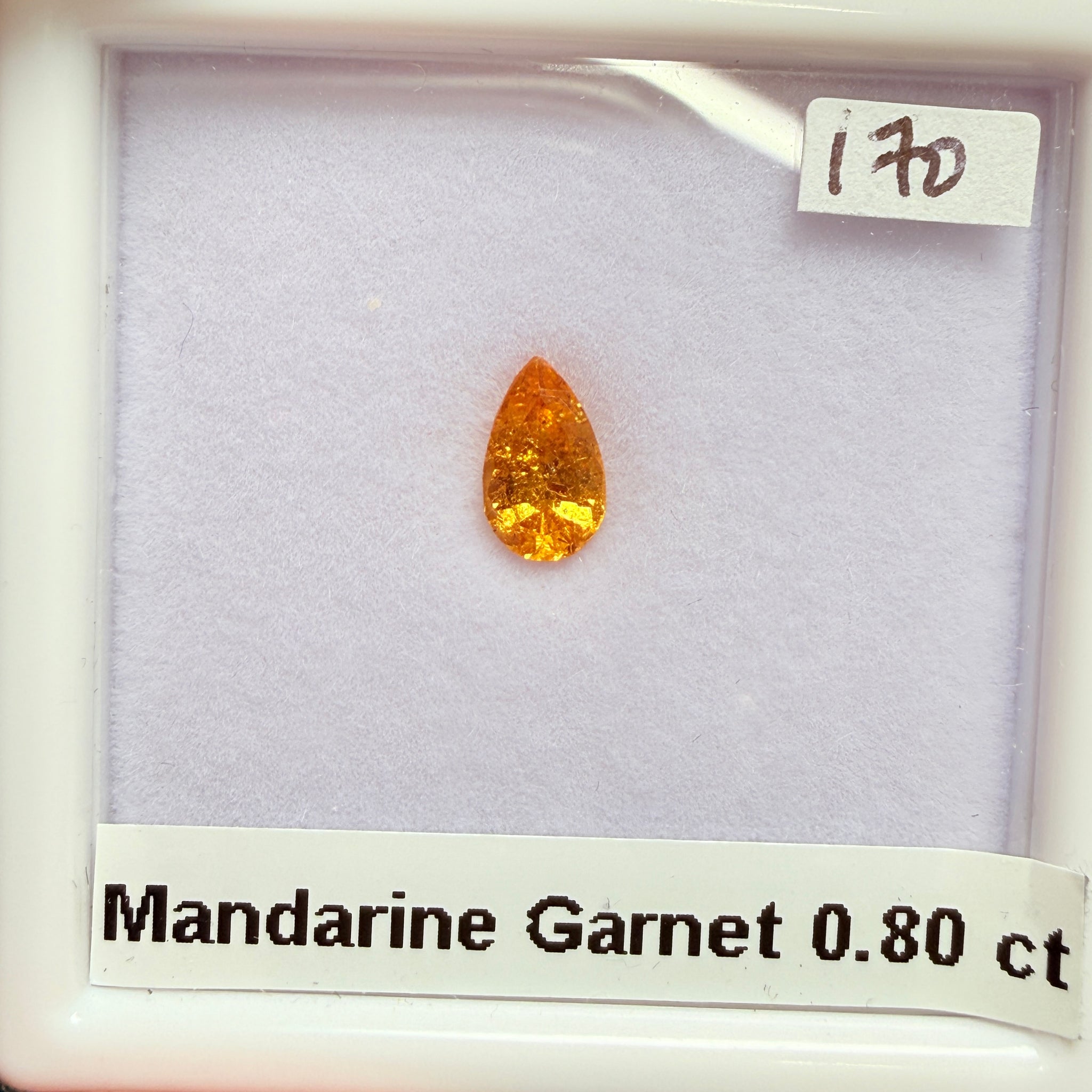 Mandarin Spessartite Garnet, 0.80ct, Loliondo, Tanzania, Untreated Unheated