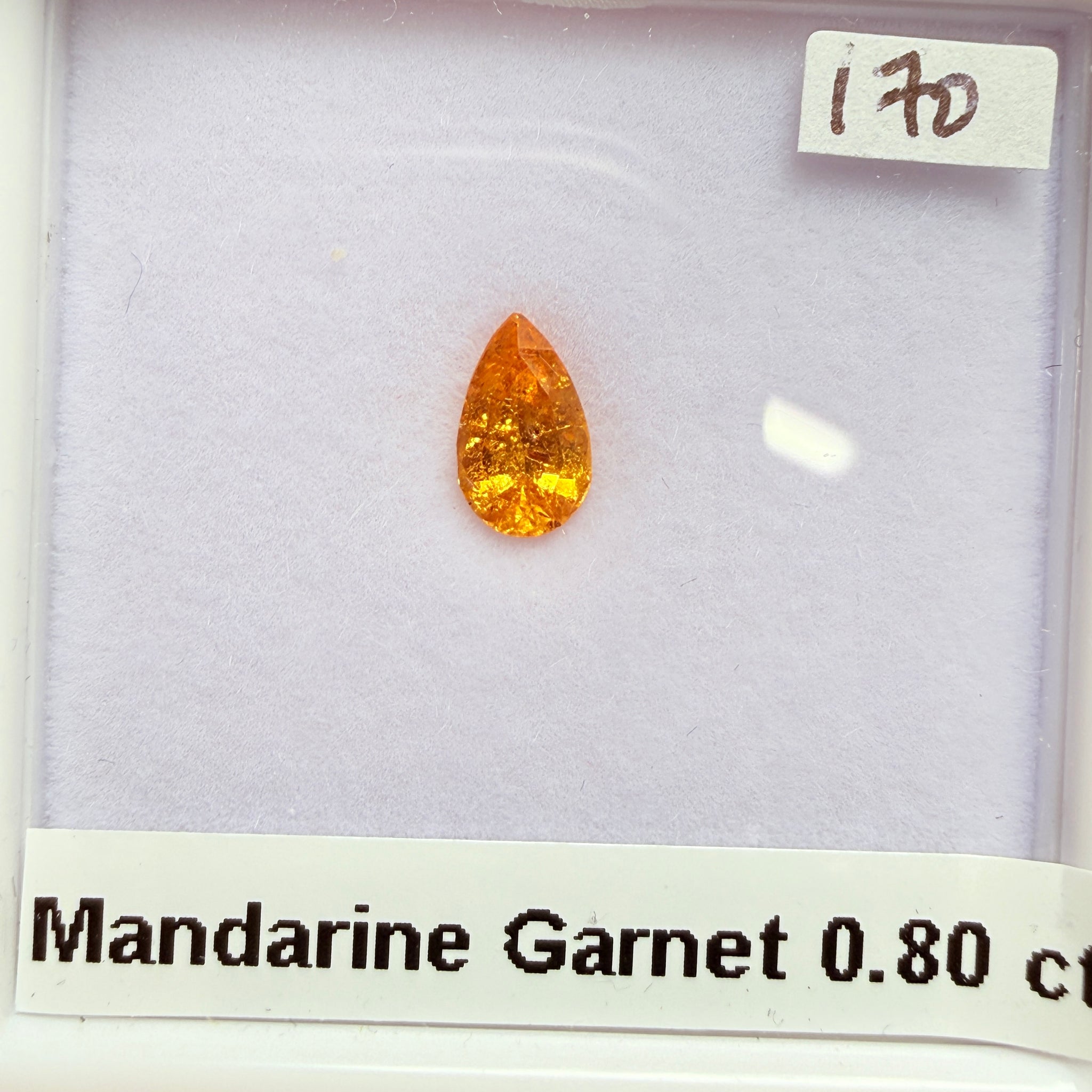 Mandarin Spessartite Garnet, 0.80ct, Loliondo, Tanzania, Untreated Unheated
