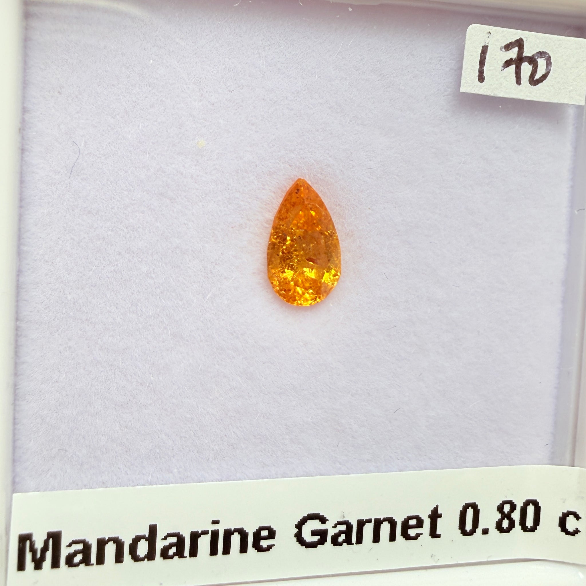 Mandarin Spessartite Garnet, 0.80ct, Loliondo, Tanzania, Untreated Unheated