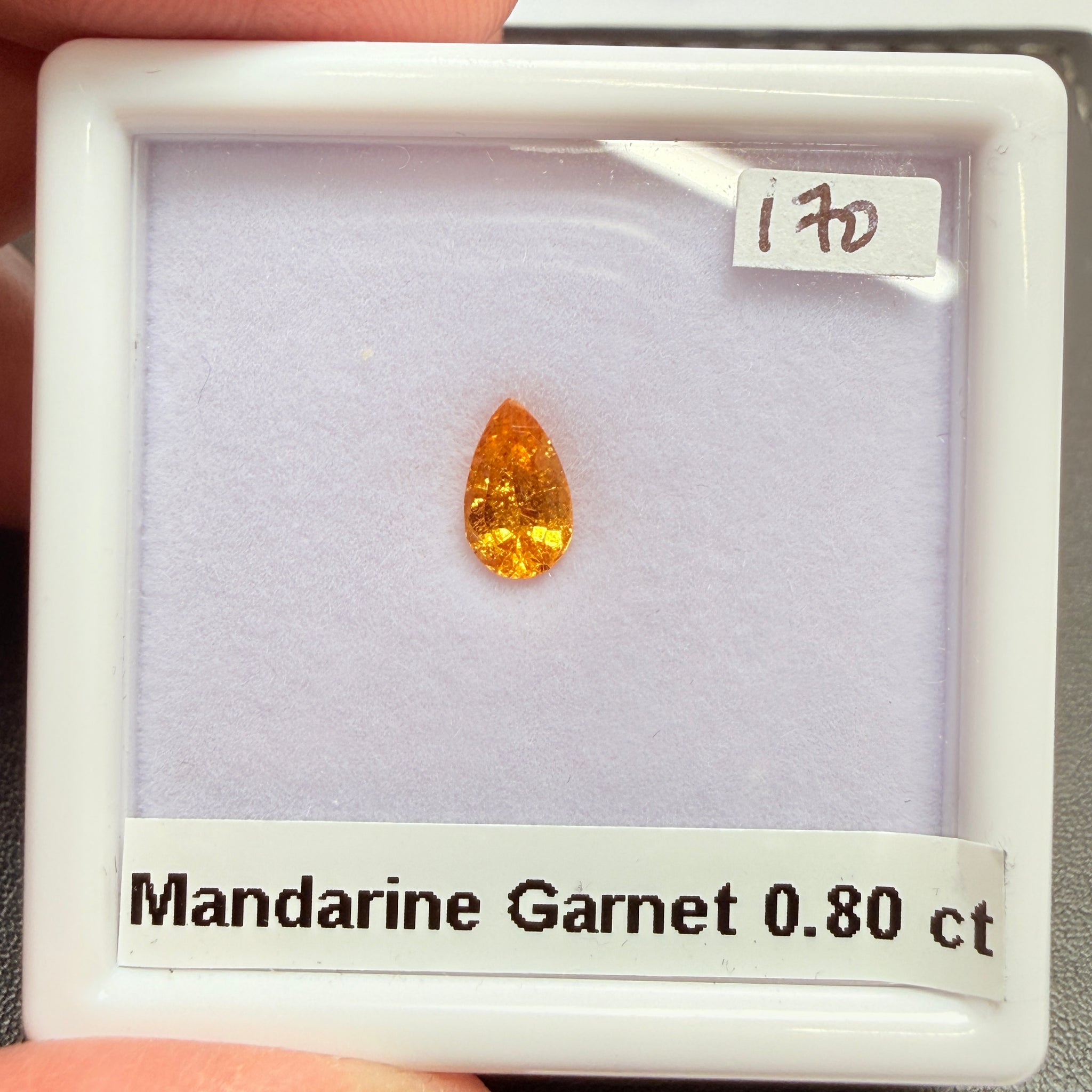 Mandarin Spessartite Garnet, 0.80ct, Loliondo, Tanzania, Untreated Unheated