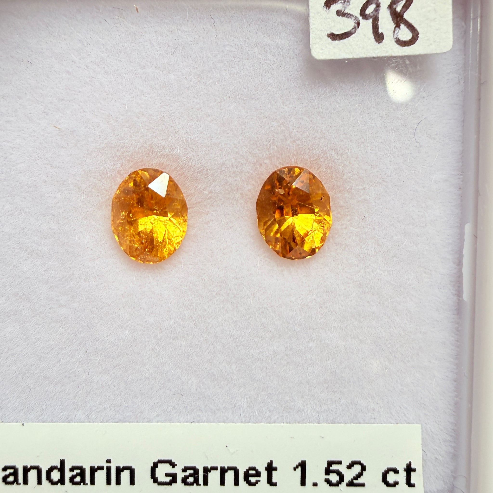 Mandarin Spessartite Pair, 1.52ct, Tanzania, Untreated Unheated