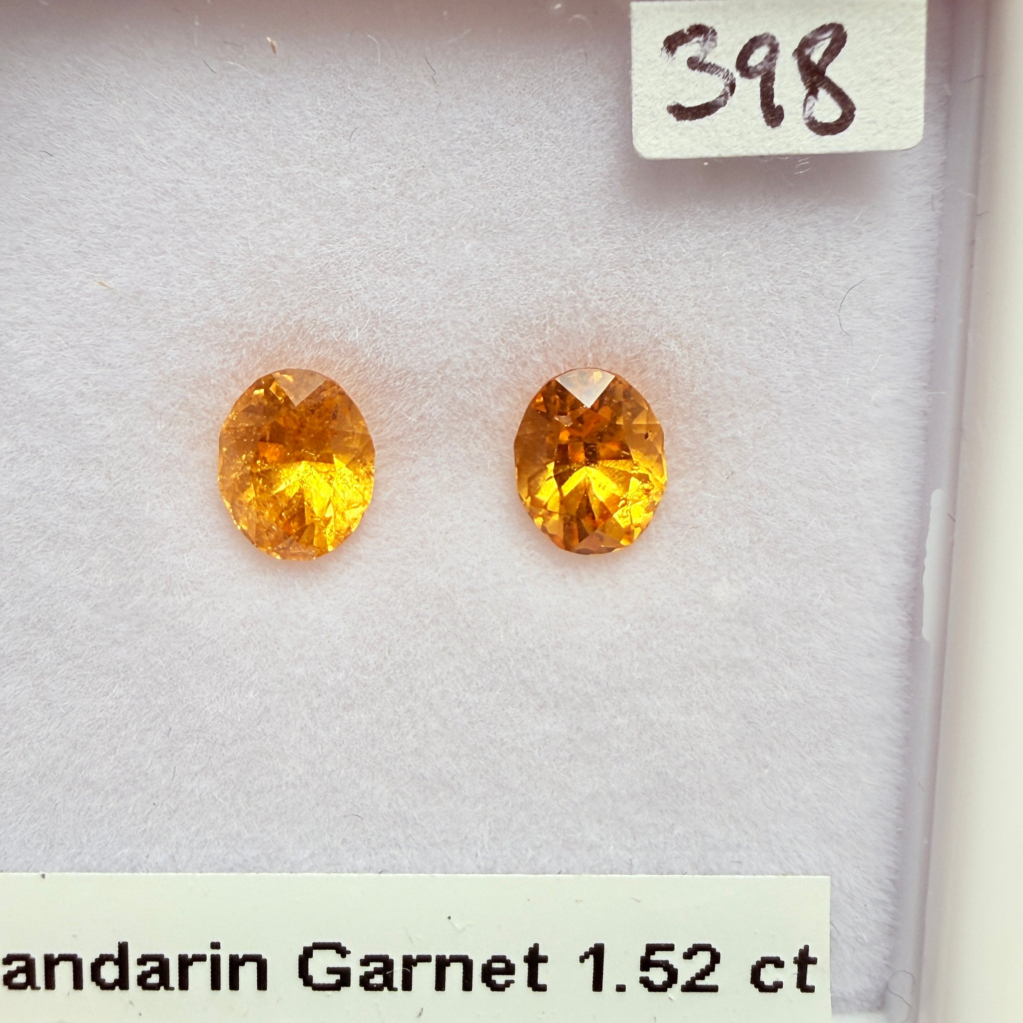 Mandarin Spessartite Pair, 1.52ct, Tanzania, Untreated Unheated