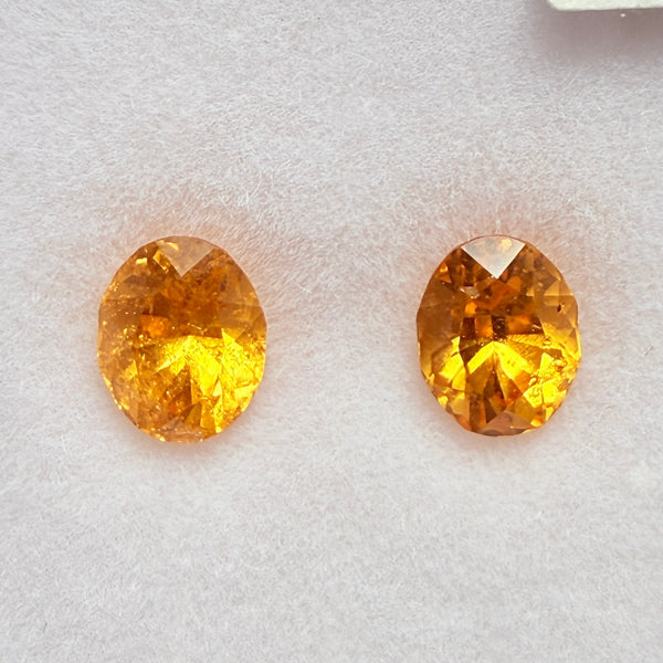 Mandarin Spessartite Pair, 1.52ct, Tanzania, Untreated Unheated