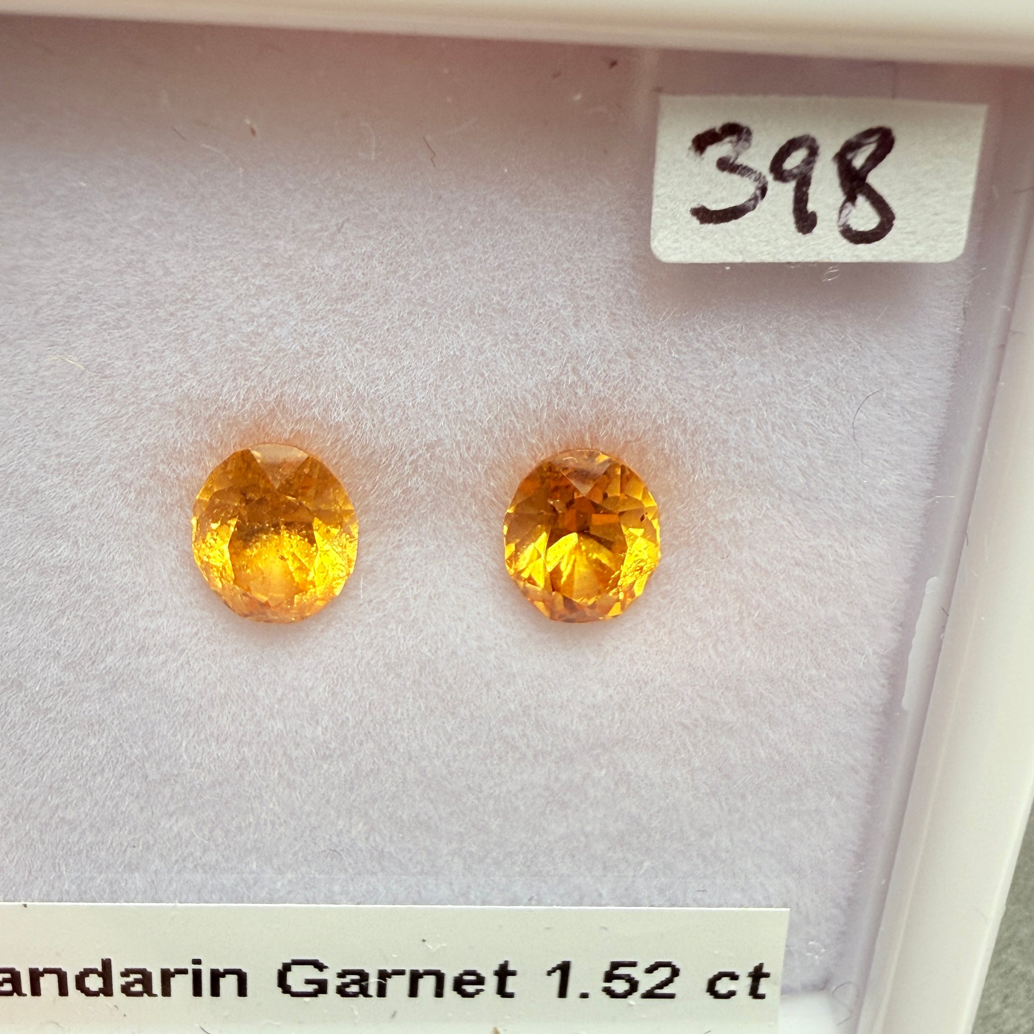 Mandarin Spessartite Pair, 1.52ct, Tanzania, Untreated Unheated