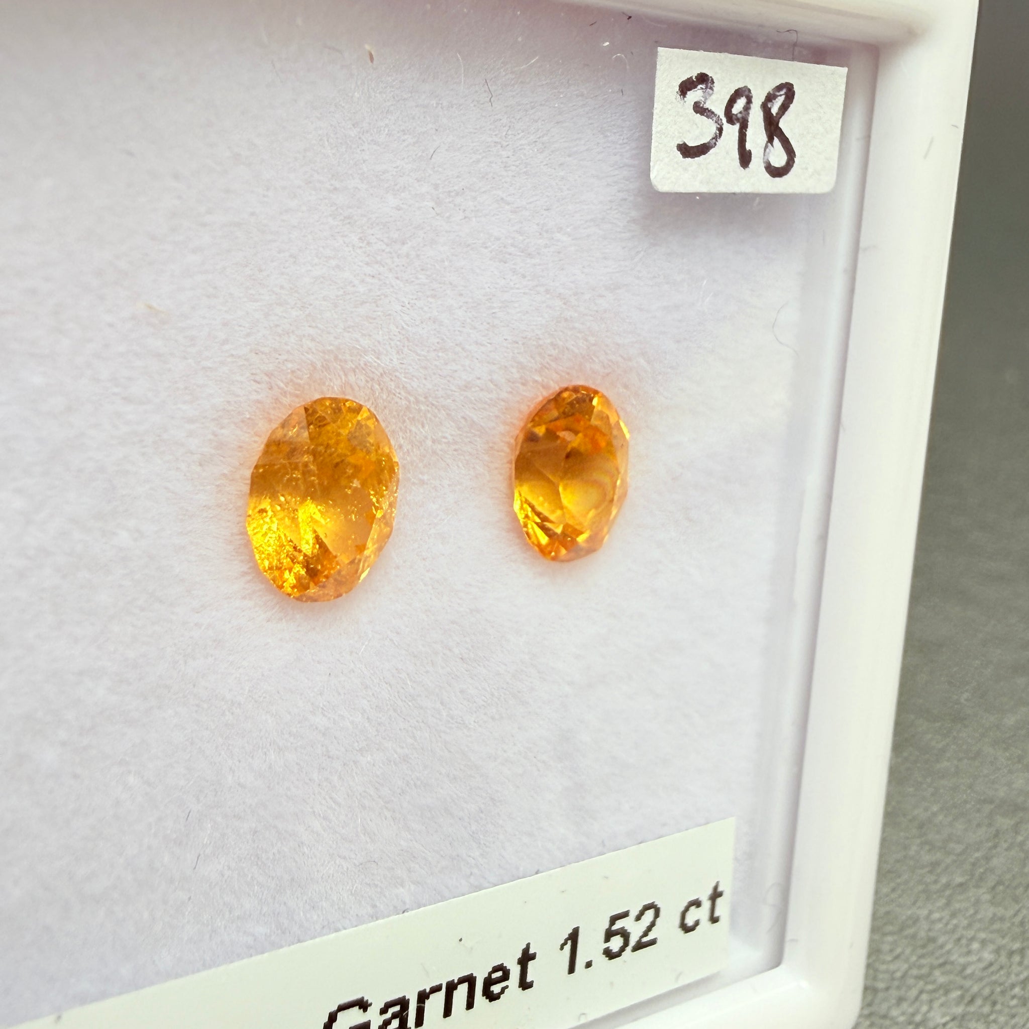 Mandarin Spessartite Pair, 1.52ct, Tanzania, Untreated Unheated