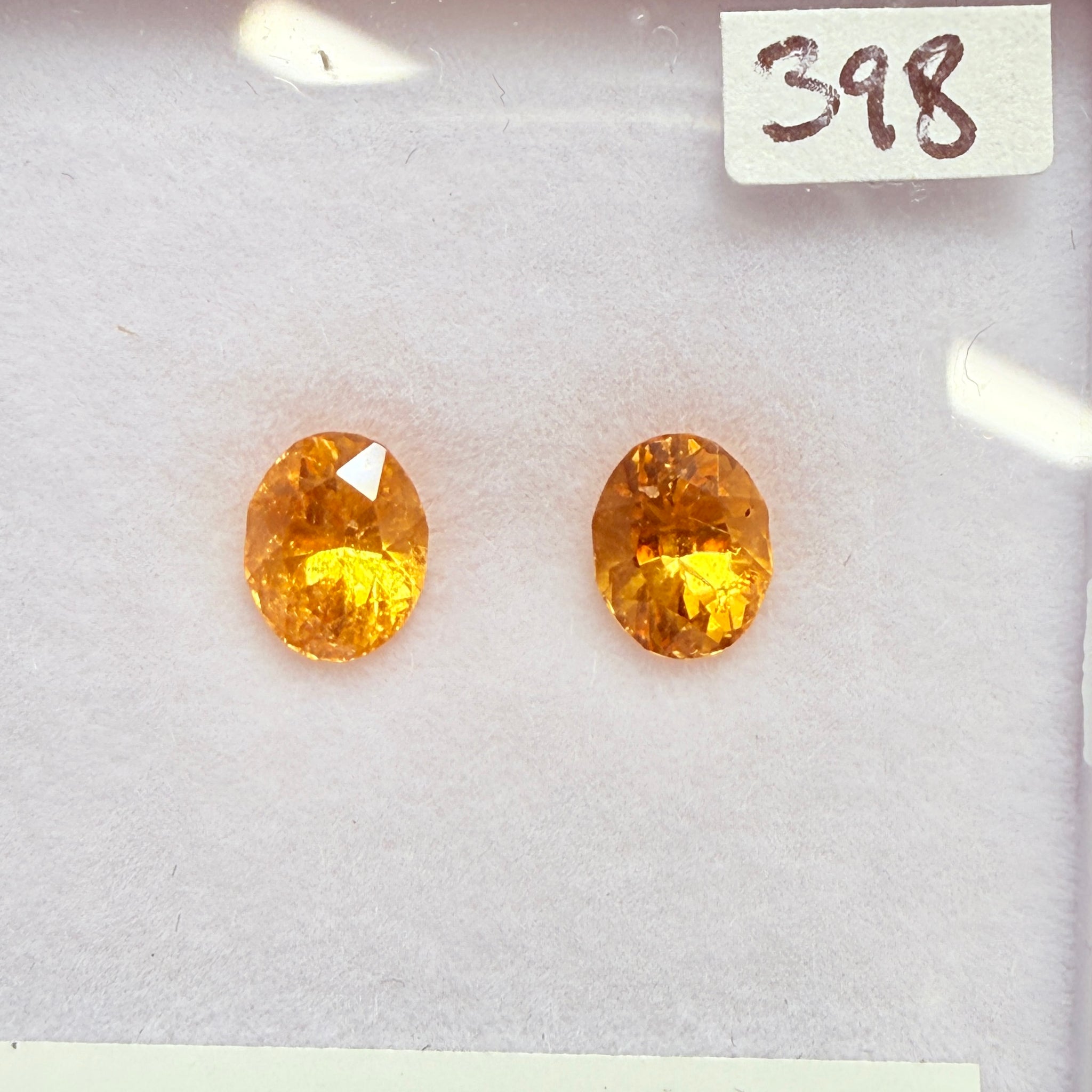 Mandarin Spessartite Pair, 1.52ct, Tanzania, Untreated Unheated