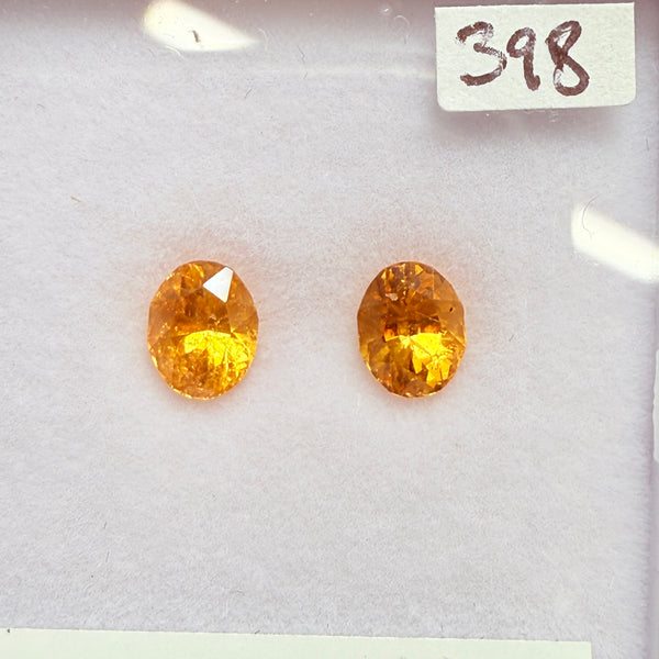 Mandarin Spessartite Pair, 1.52ct, Tanzania, Untreated Unheated