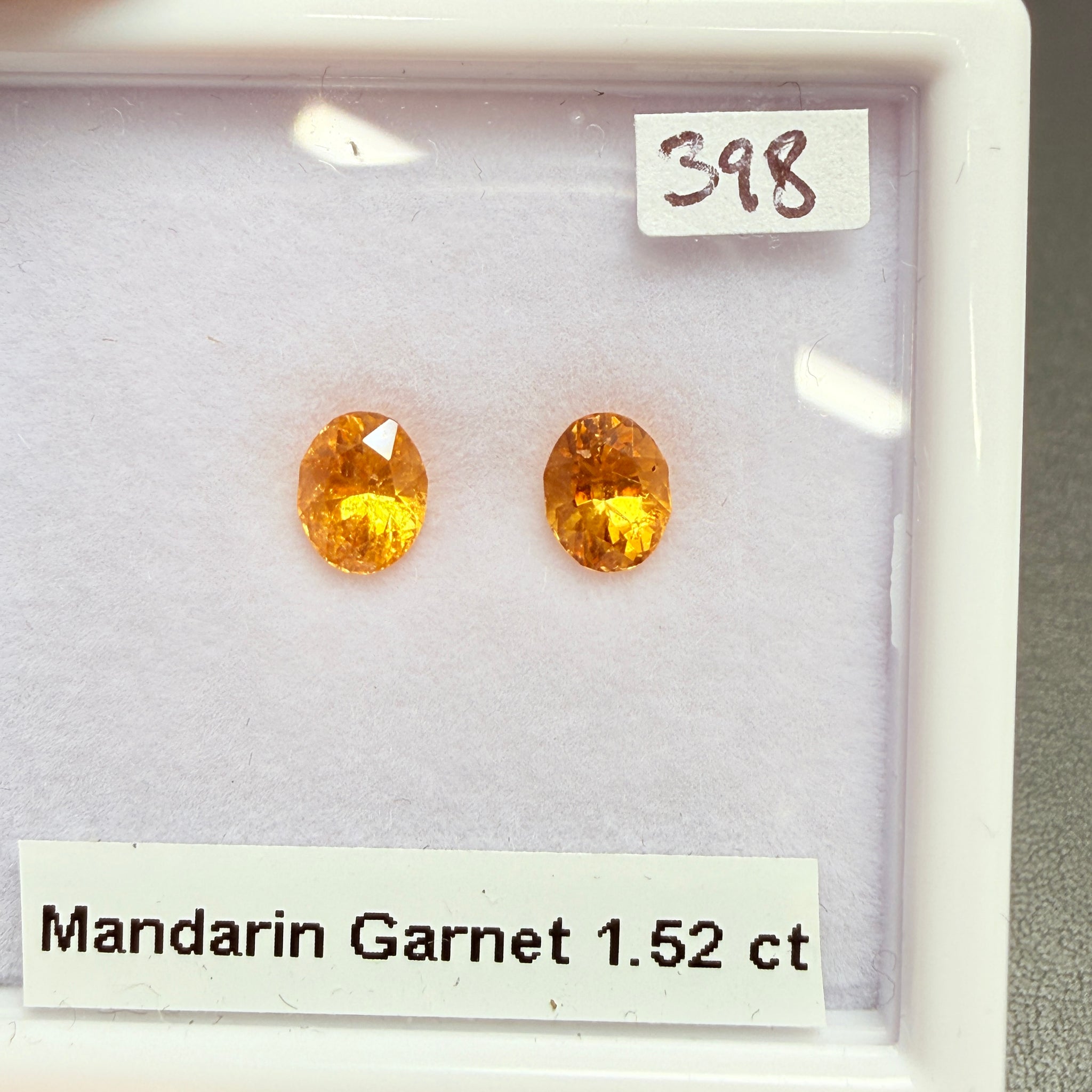 Mandarin Spessartite Pair, 1.52ct, Tanzania, Untreated Unheated