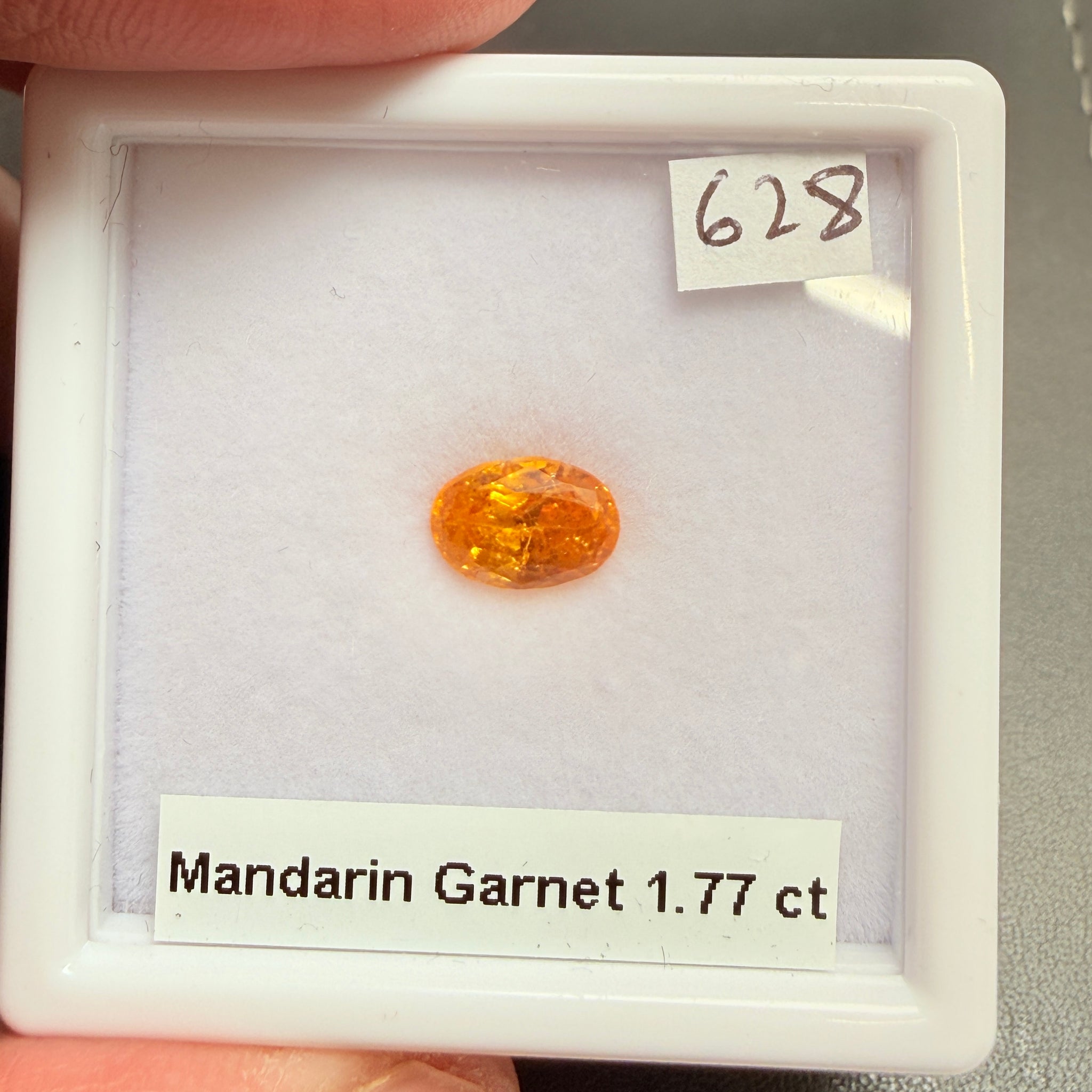 Mandarin Spessartite Garnet, 1.77ct, Loliondo, Tanzania, Untreated Unheated