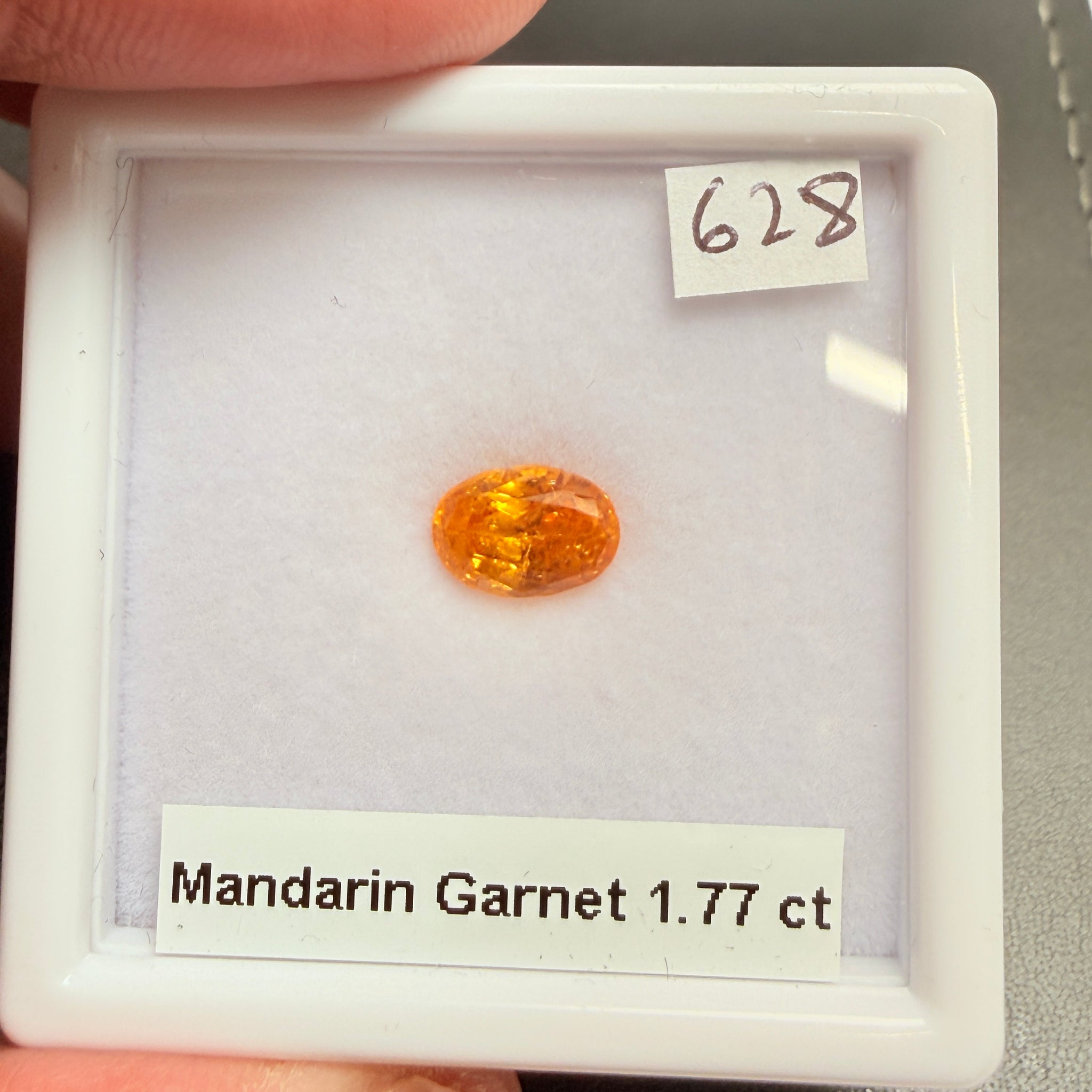 Mandarin Spessartite Garnet, 1.77ct, Loliondo, Tanzania, Untreated Unheated