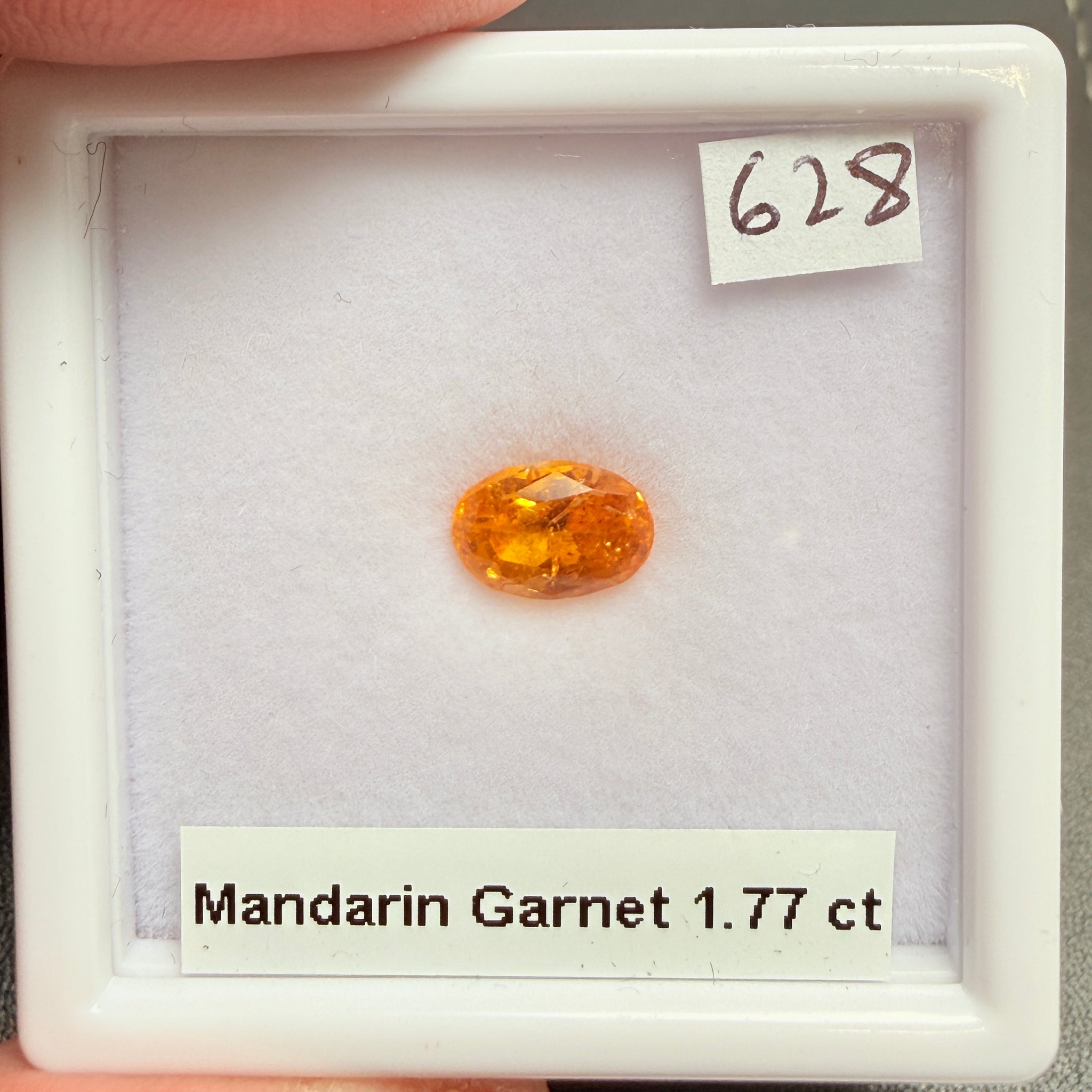Mandarin Spessartite Garnet, 1.77ct, Loliondo, Tanzania, Untreated Unheated