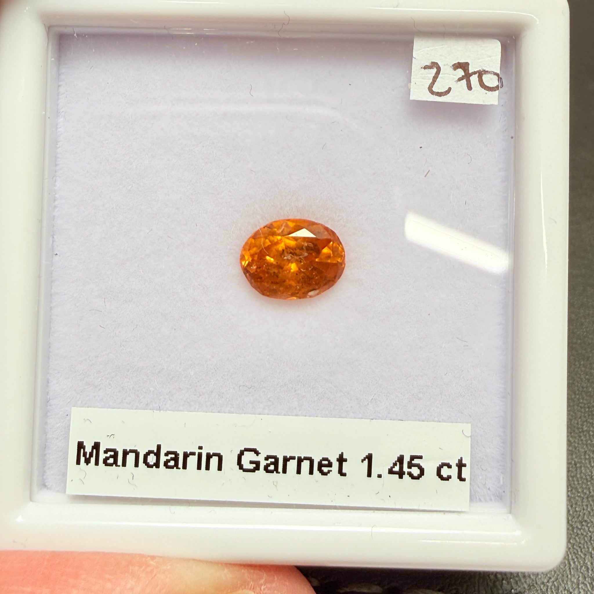 Mandarin Spessartite Garnet, 1.45ct, Loliondo, Tanzania, Untreated Unheated