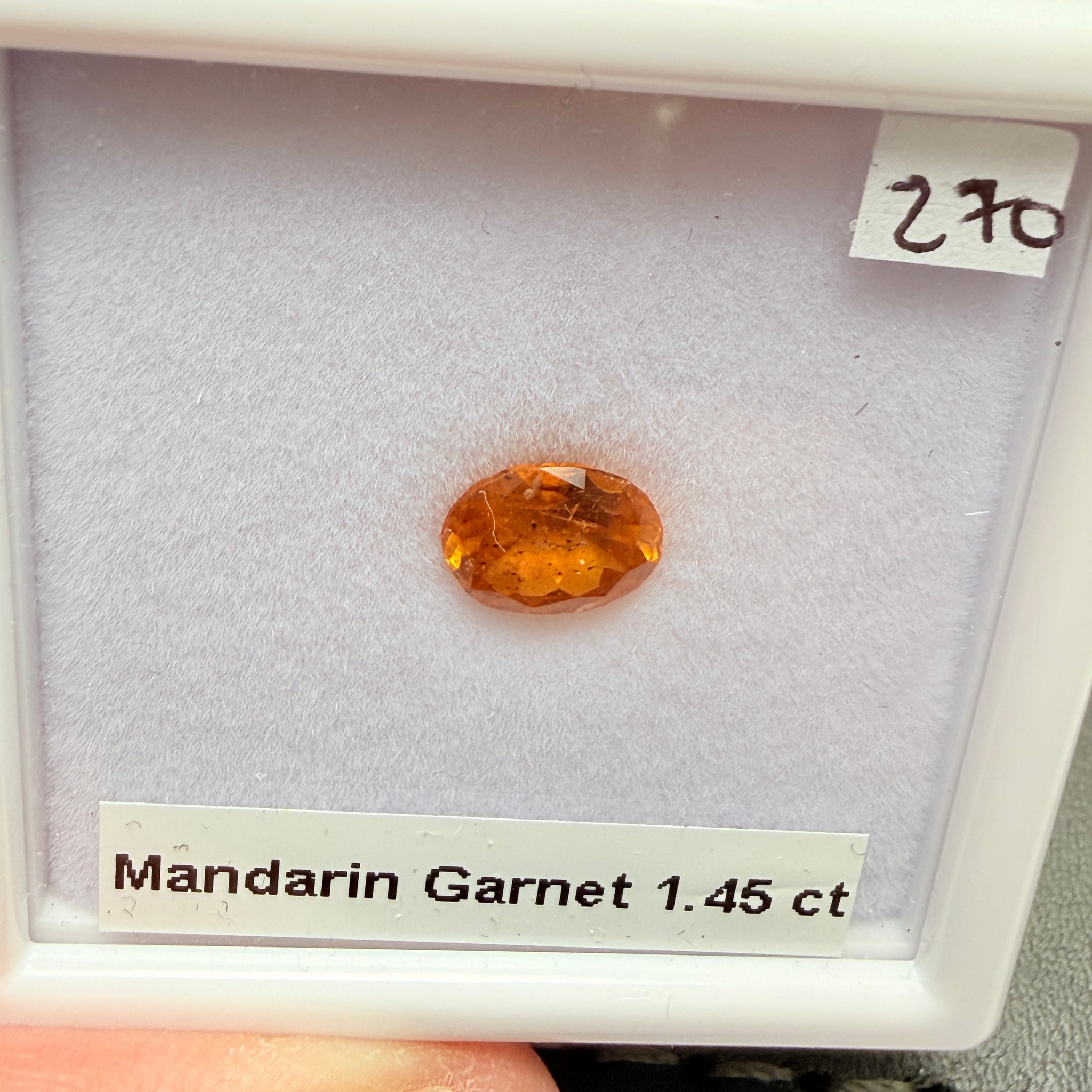 Mandarin Spessartite Garnet, 1.45ct, Loliondo, Tanzania, Untreated Unheated