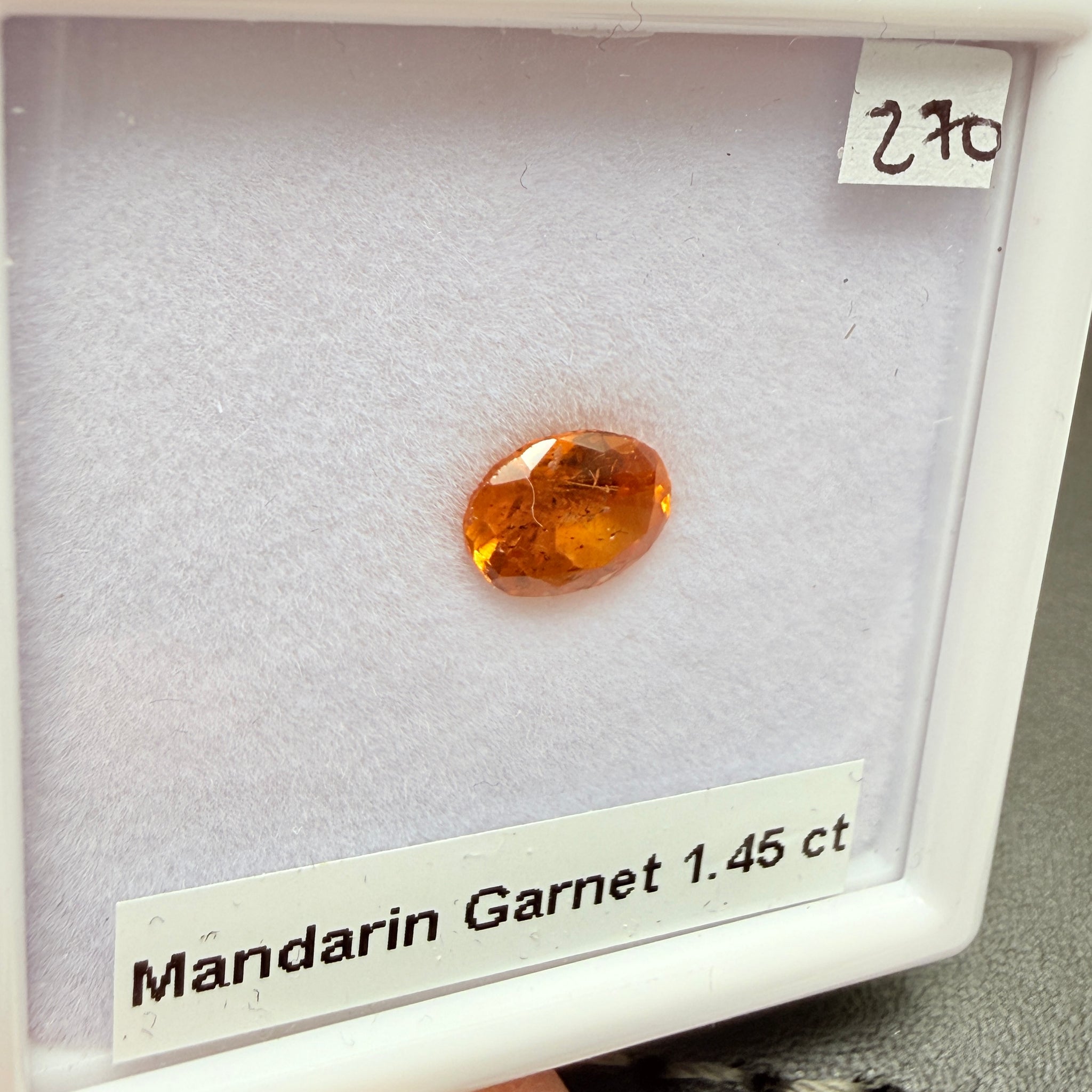 Mandarin Spessartite Garnet, 1.45ct, Loliondo, Tanzania, Untreated Unheated