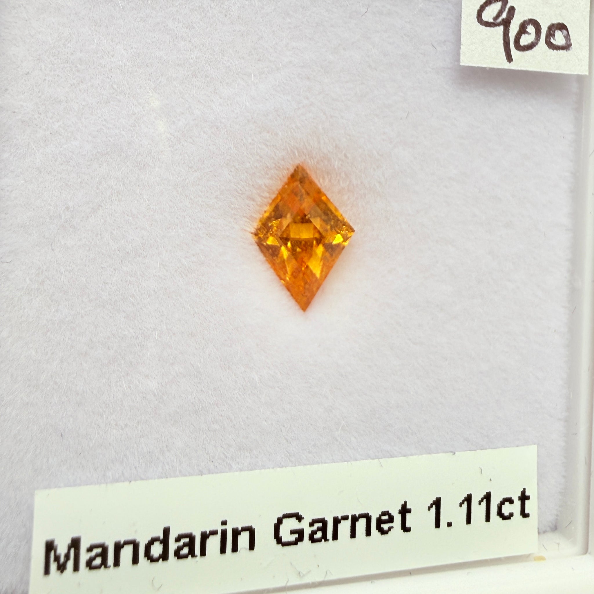 Mandarin Spessartite Garnet, 1.11ct, Loliondo, Tanzania, Untreated Unheated, fancy kite cut