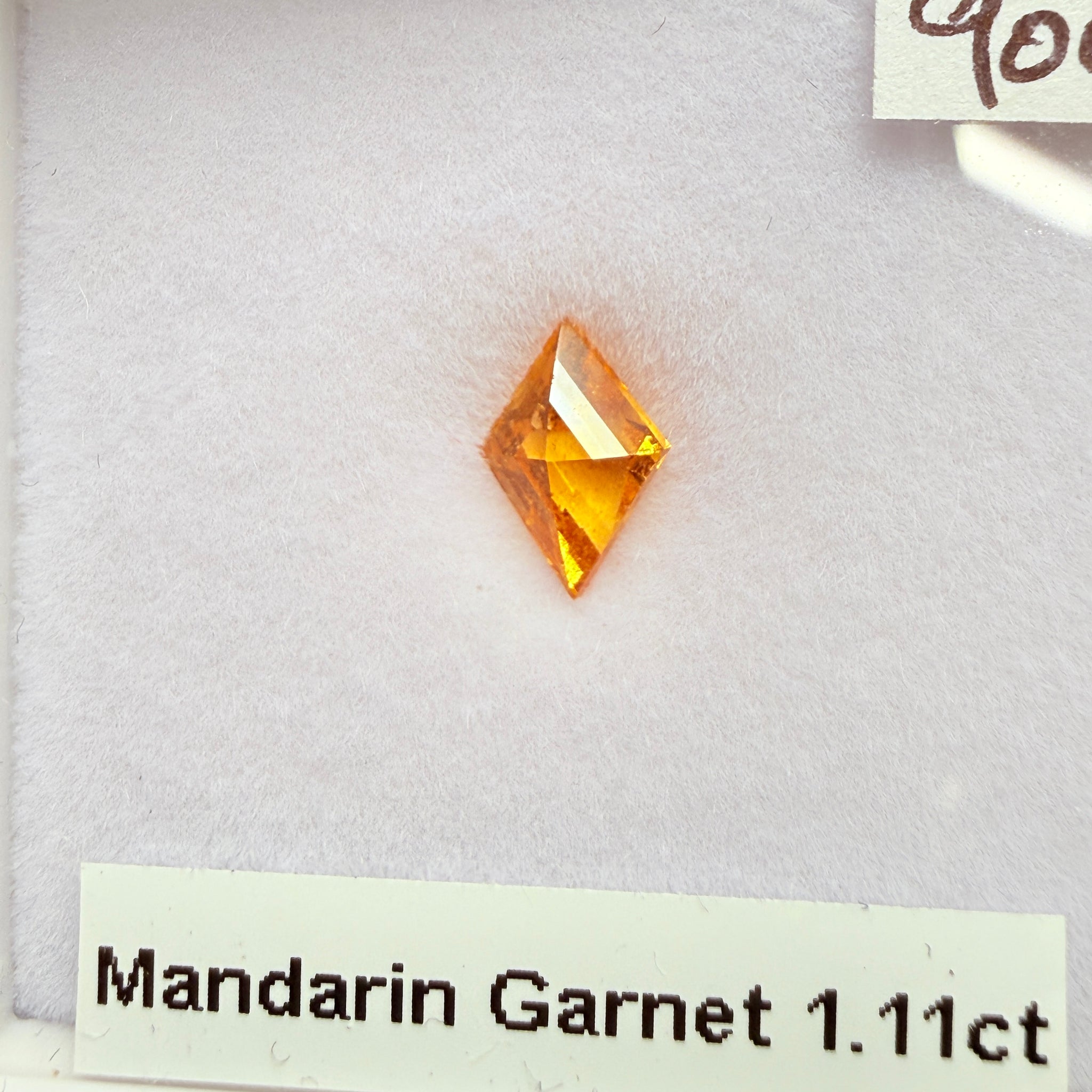 Mandarin Spessartite Garnet, 1.11ct, Loliondo, Tanzania, Untreated Unheated, fancy kite cut
