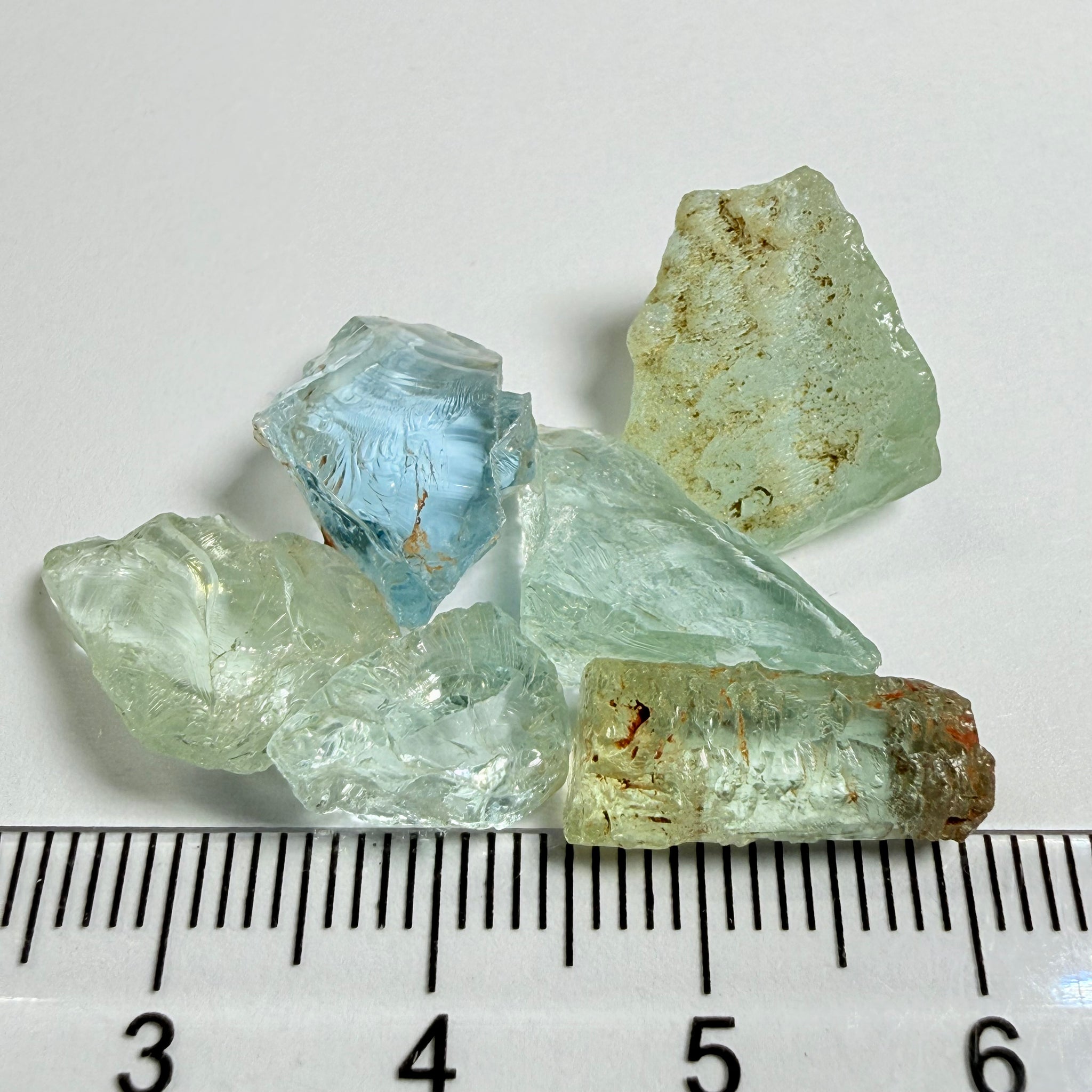 Aquamarine Lot, 36.20ct, Songea, Tanzania, Untreated Unheated, 3.18ct-8.91ct, vs-vvs