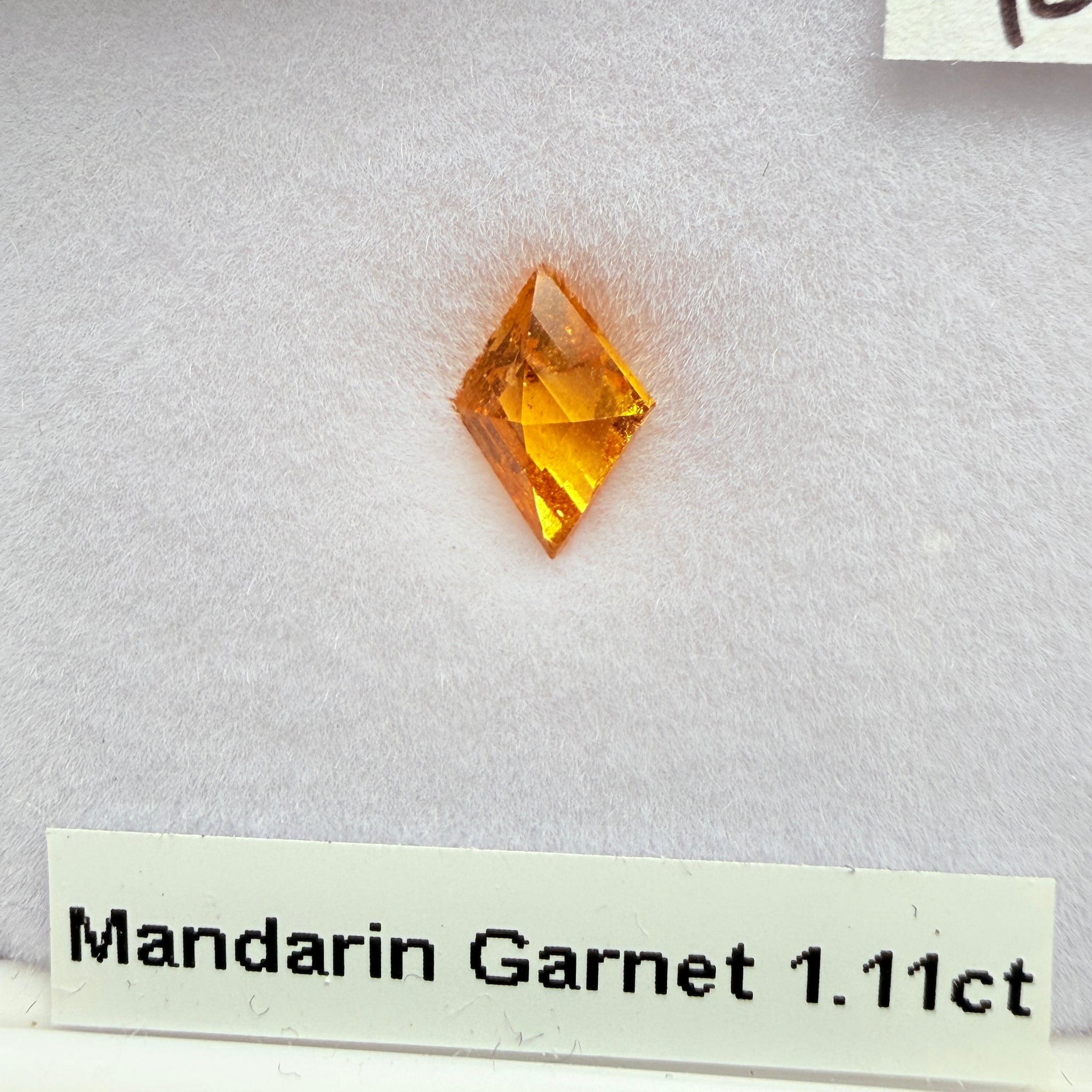 Mandarin Spessartite Garnet, 1.11ct, Loliondo, Tanzania, Untreated Unheated, fancy kite cut