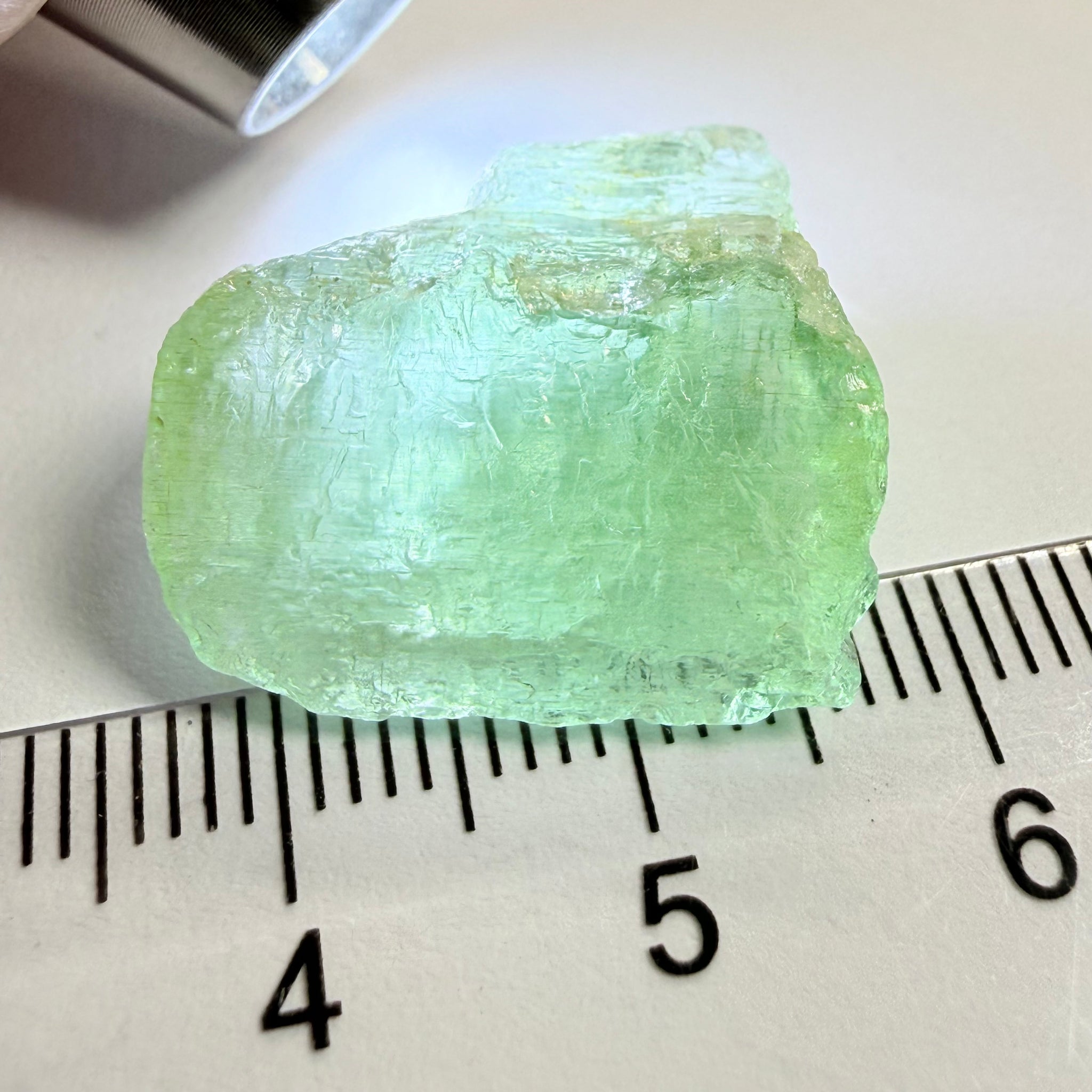 Aquamarine, 23.95ct, Songea, Tanzania, Untreated Unheated, vvs with very slight milk, see backlit with torch underneath