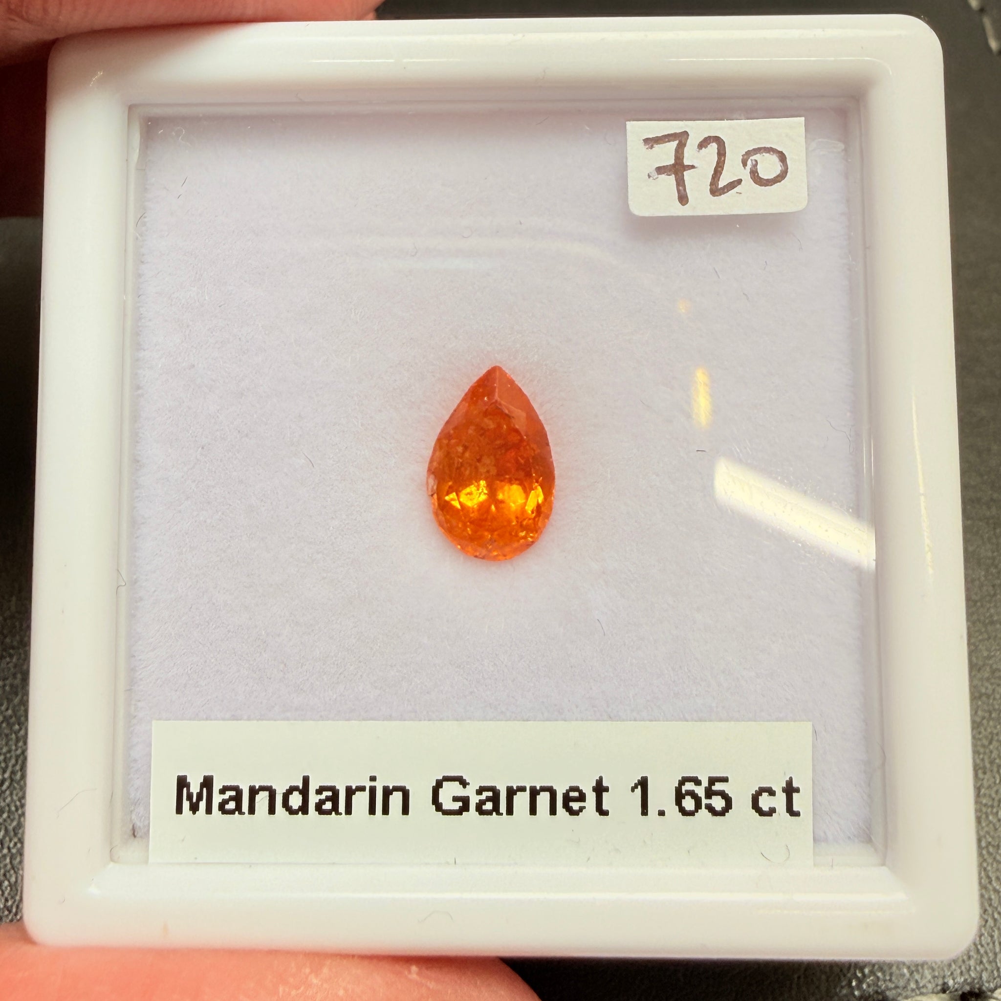 Mandarin Spessartite Garnet, 1.65ct, Tanzania, Untreated Unheated