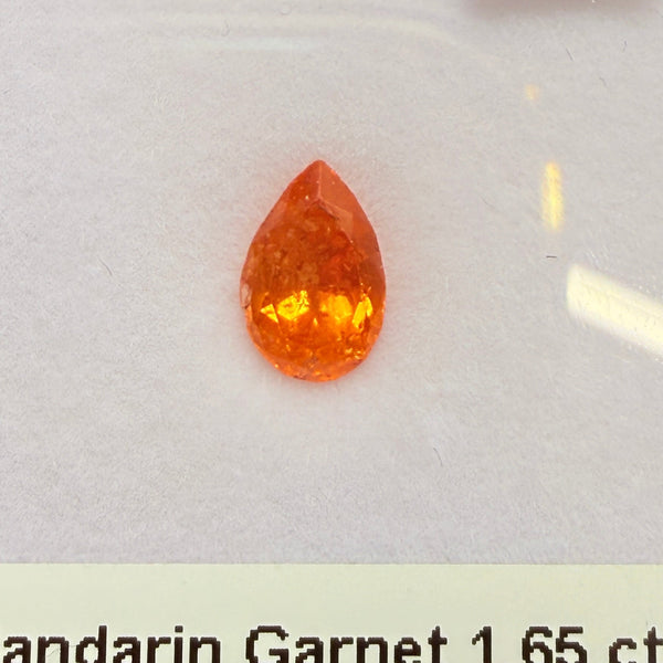 Mandarin Spessartite Garnet, 1.65ct, Tanzania, Untreated Unheated