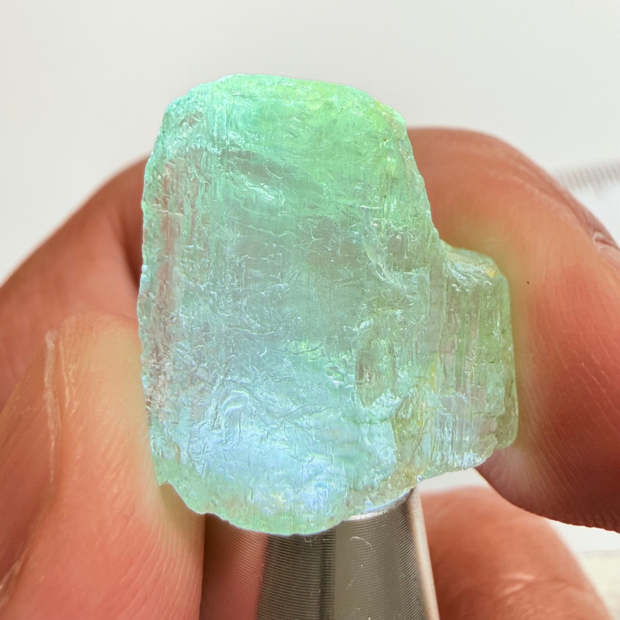 Aquamarine, 23.95ct, Songea, Tanzania, Untreated Unheated, vvs with very slight milk, see backlit with torch underneath