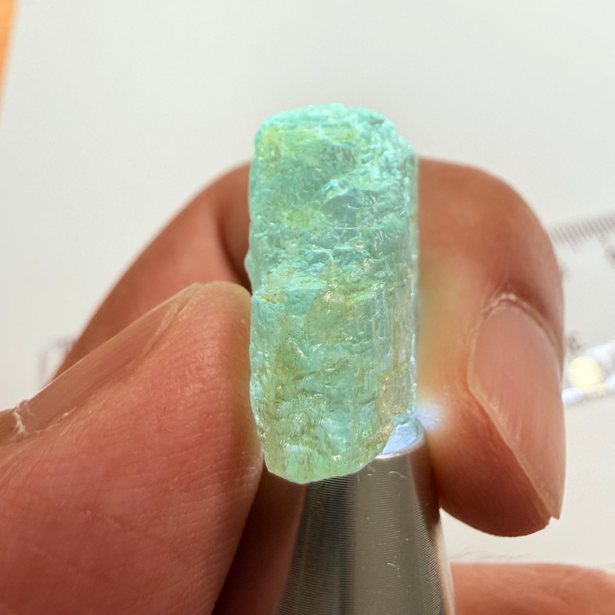 Aquamarine, 23.95ct, Songea, Tanzania, Untreated Unheated, vvs with very slight milk, see backlit with torch underneath