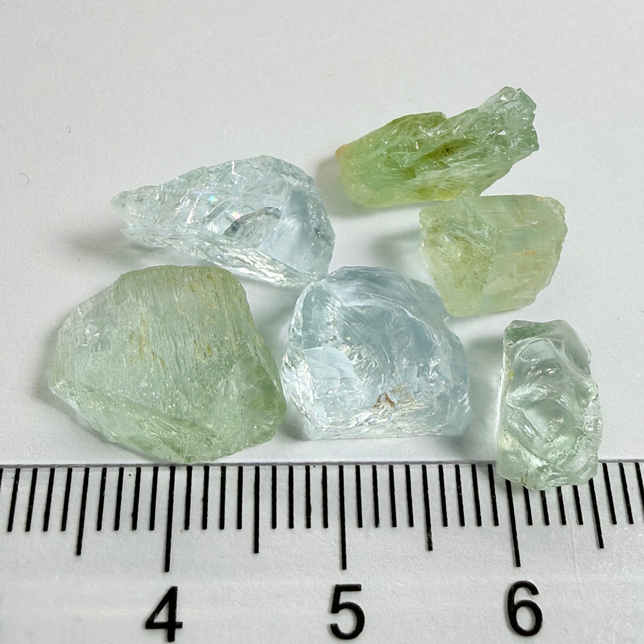 Aquamarine Lot, 25.05ct, Songea, Tanzania, Untreated Unheated, 2.29ct-5.82ct, slight to heavy inclusions, good for cabbing or setting as is into jewellery