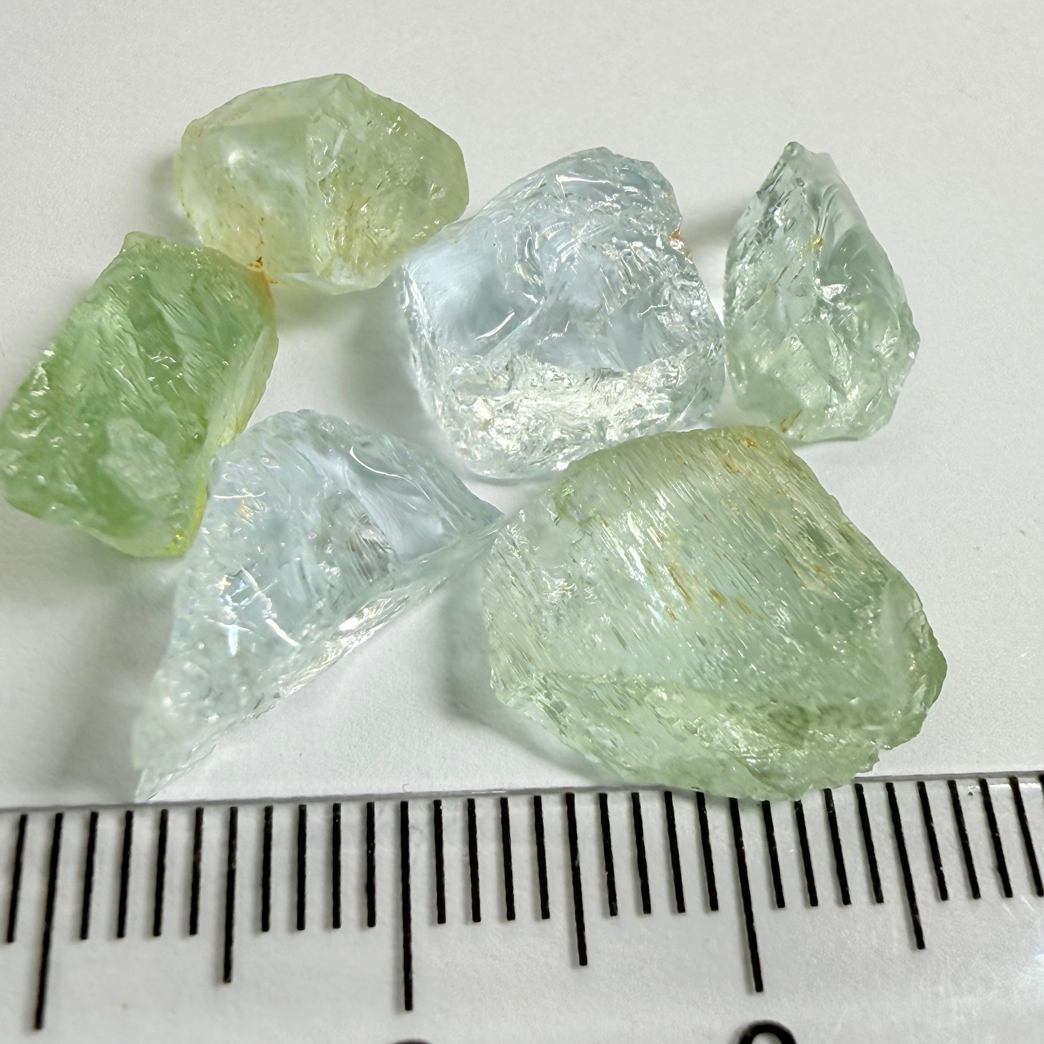 Aquamarine Lot, 25.05ct, Songea, Tanzania, Untreated Unheated, 2.29ct-5.82ct, slight to heavy inclusions, good for cabbing or setting as is into jewellery