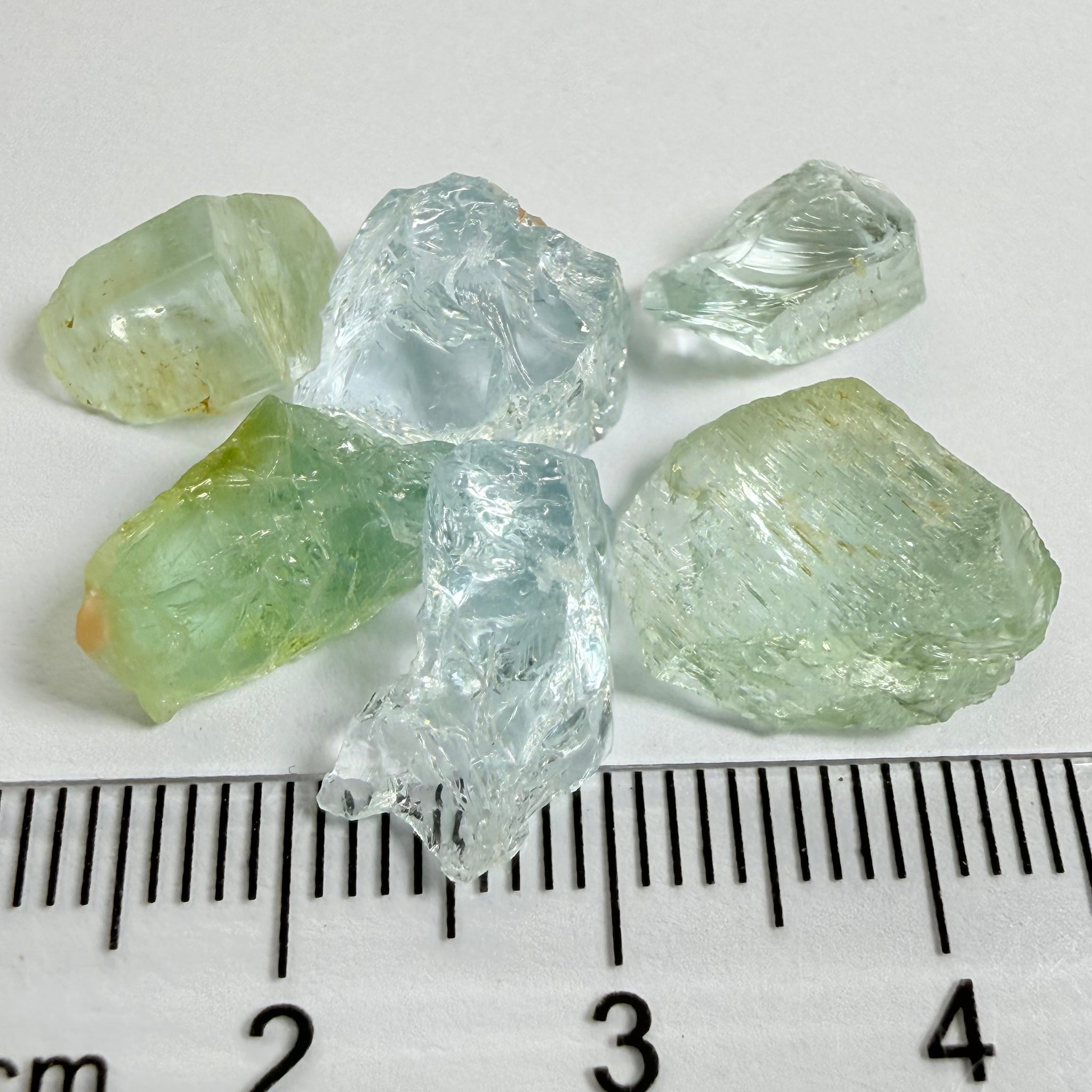 Aquamarine Lot, 25.05ct, Songea, Tanzania, Untreated Unheated, 2.29ct-5.82ct, slight to heavy inclusions, good for cabbing or setting as is into jewellery