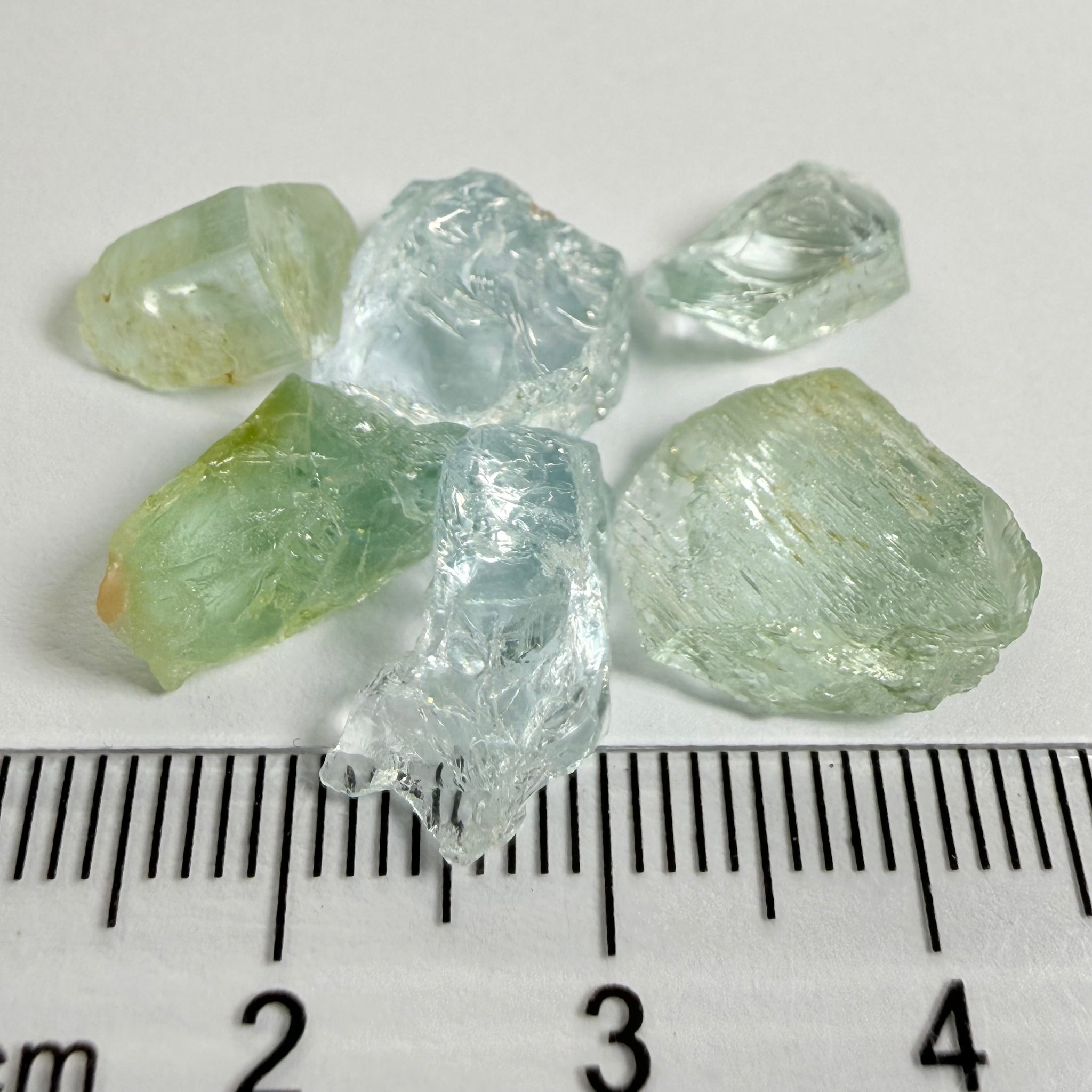 Aquamarine Lot, 25.05ct, Songea, Tanzania, Untreated Unheated, 2.29ct-5.82ct, slight to heavy inclusions, good for cabbing or setting as is into jewellery