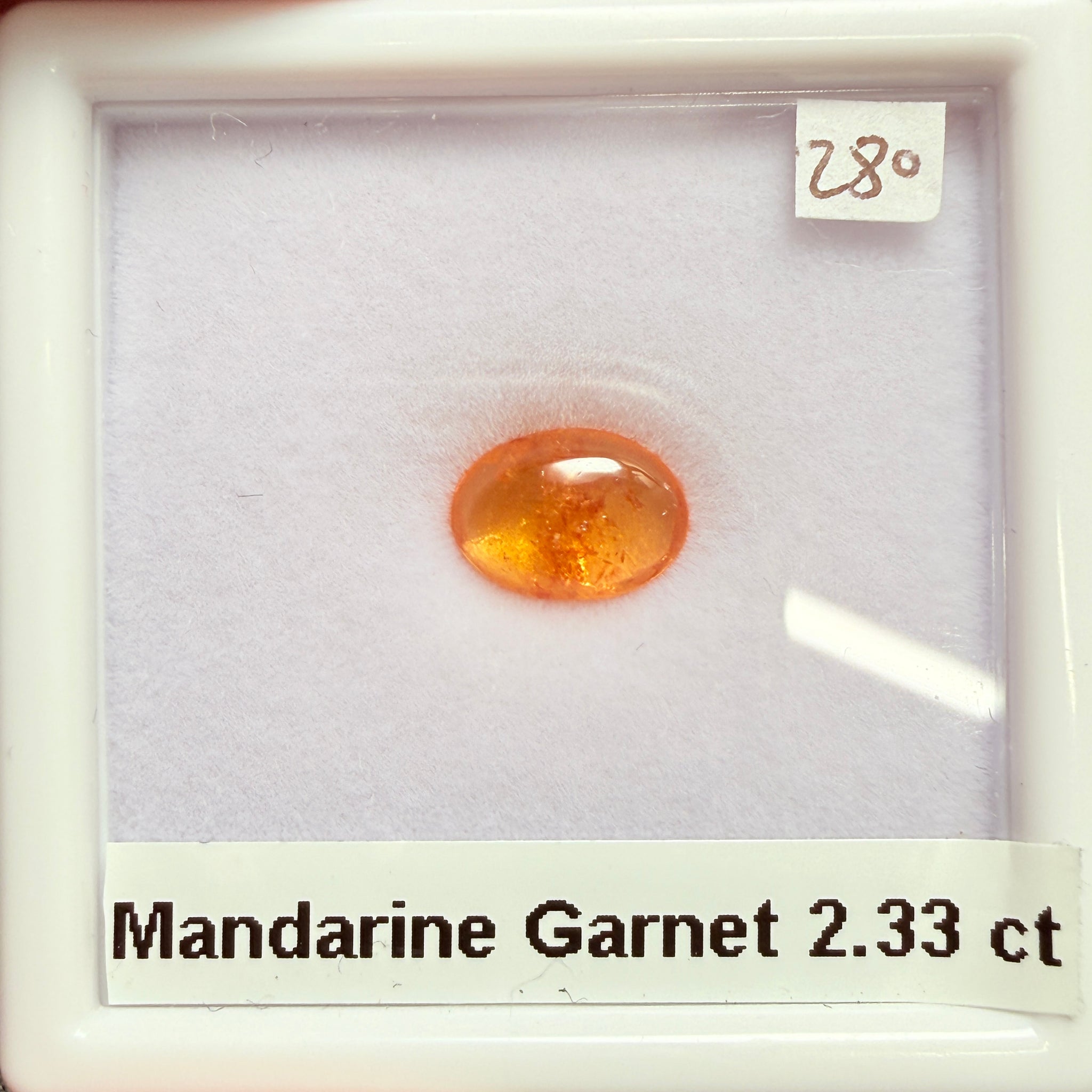 Mandarin Spessartite Cabochon, 2.33ct, Loliondo, Tanzania, Untreated Unheated