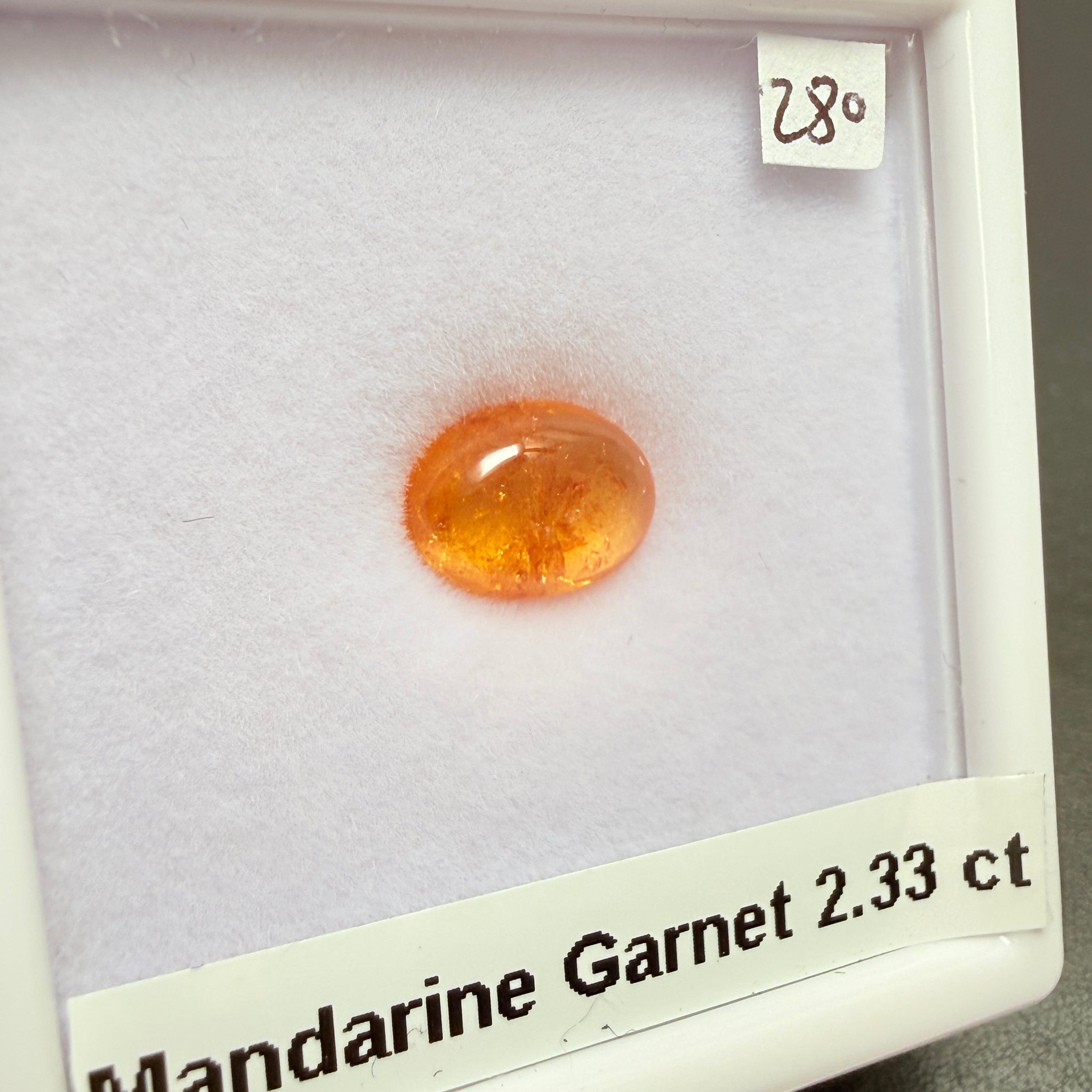 Mandarin Spessartite Cabochon, 2.33ct, Loliondo, Tanzania, Untreated Unheated