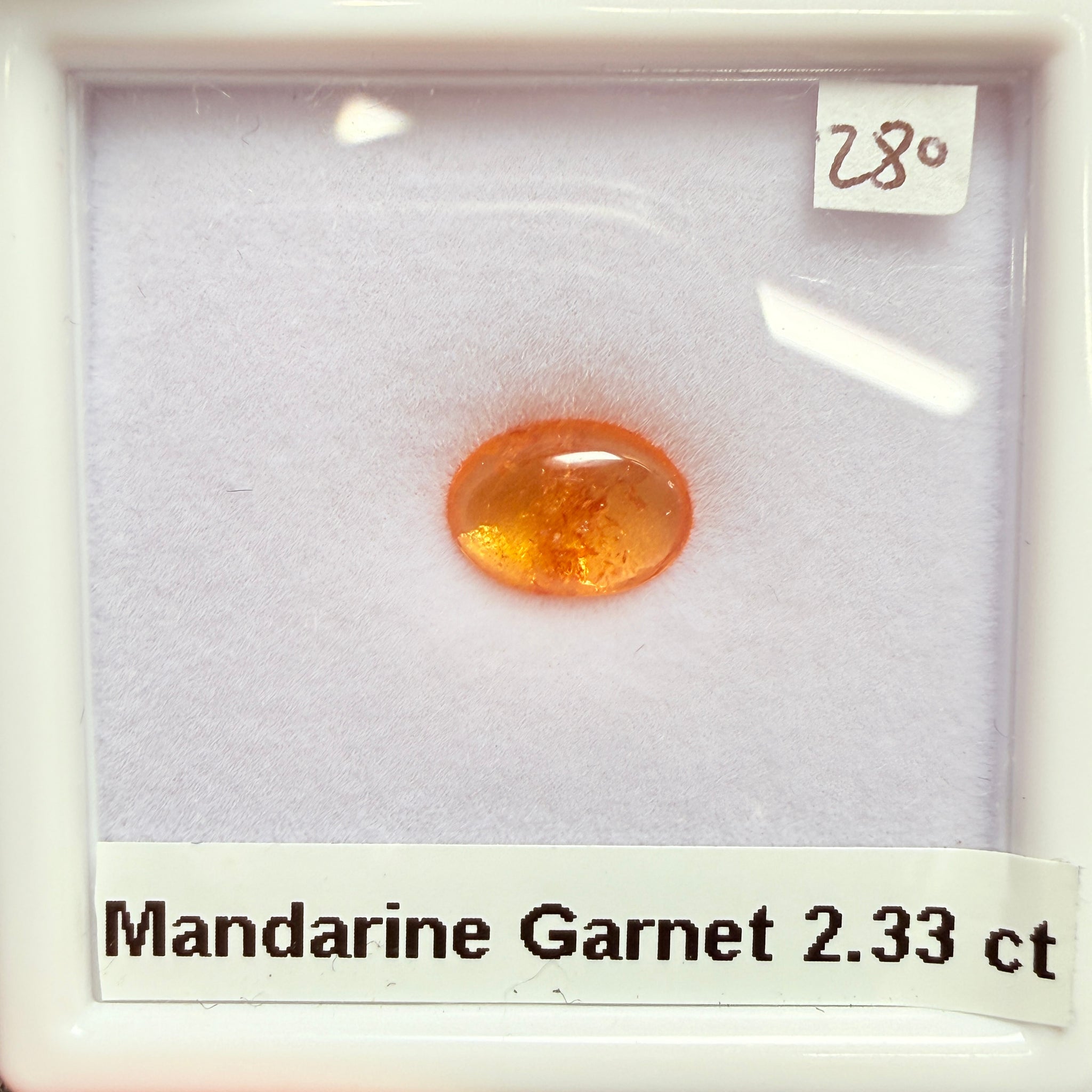 Mandarin Spessartite Cabochon, 2.33ct, Loliondo, Tanzania, Untreated Unheated