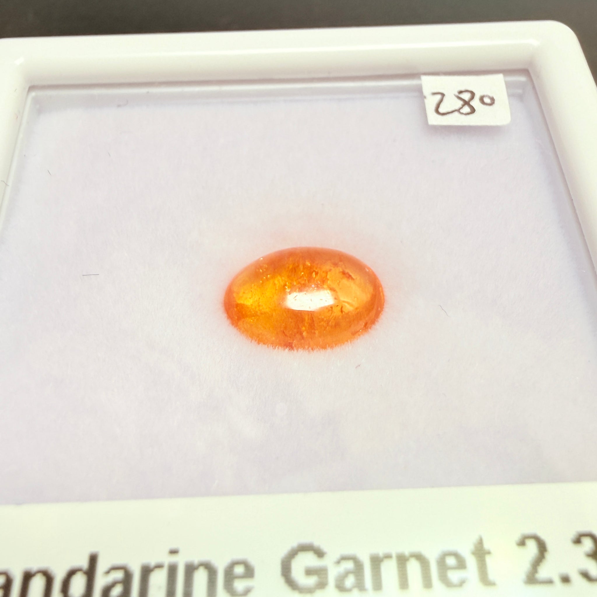 Mandarin Spessartite Cabochon, 2.33ct, Loliondo, Tanzania, Untreated Unheated