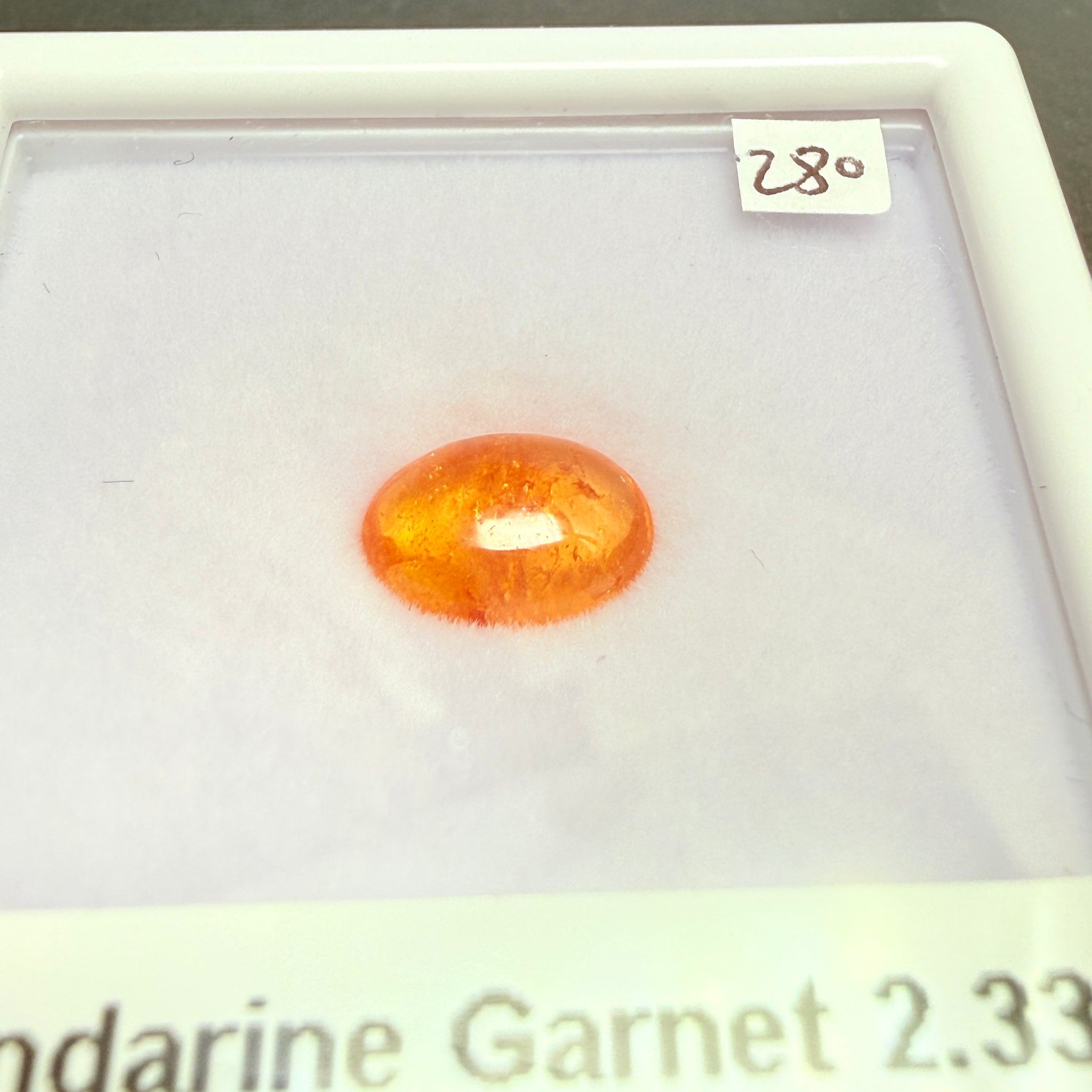 Mandarin Spessartite Cabochon, 2.33ct, Loliondo, Tanzania, Untreated Unheated