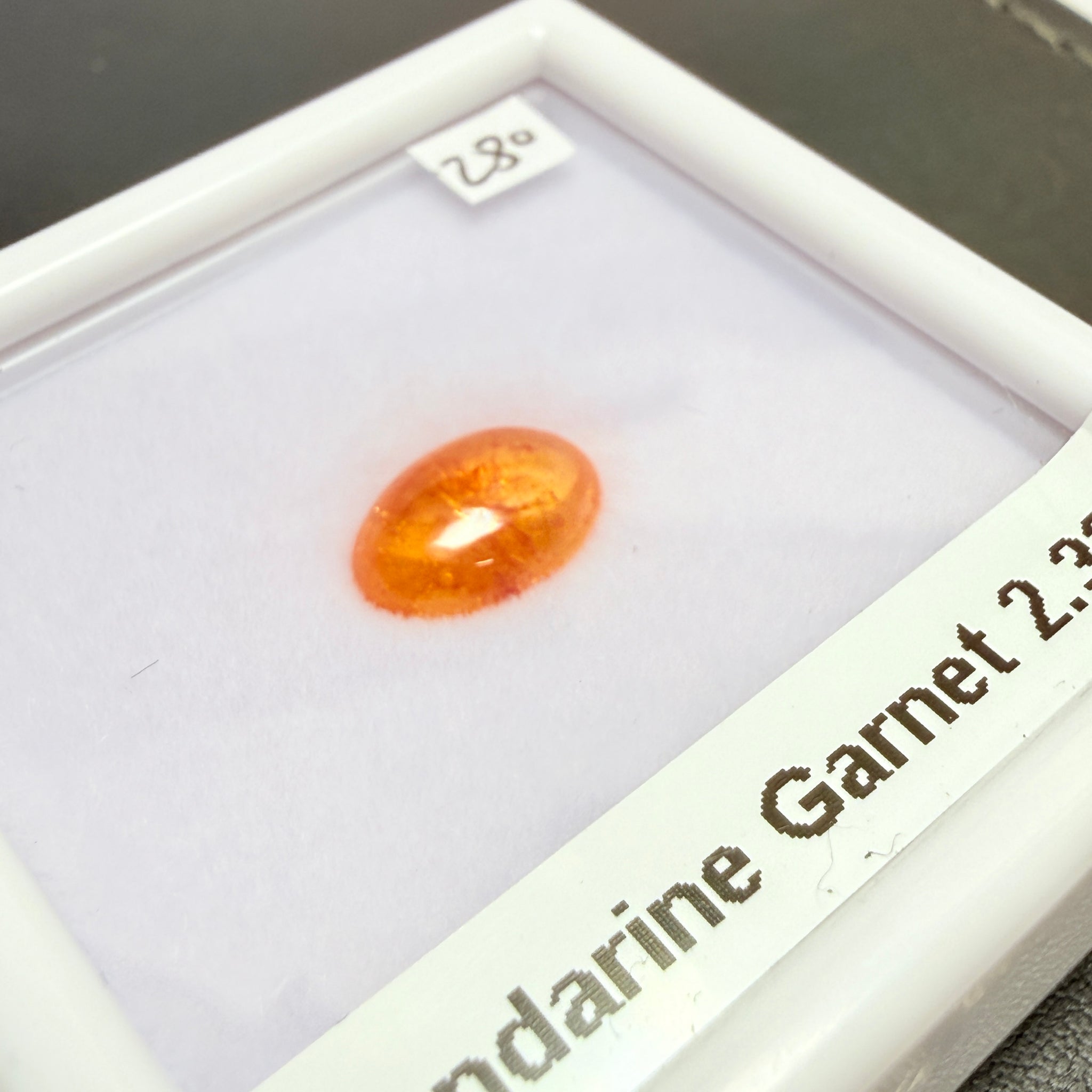 Mandarin Spessartite Cabochon, 2.33ct, Loliondo, Tanzania, Untreated Unheated