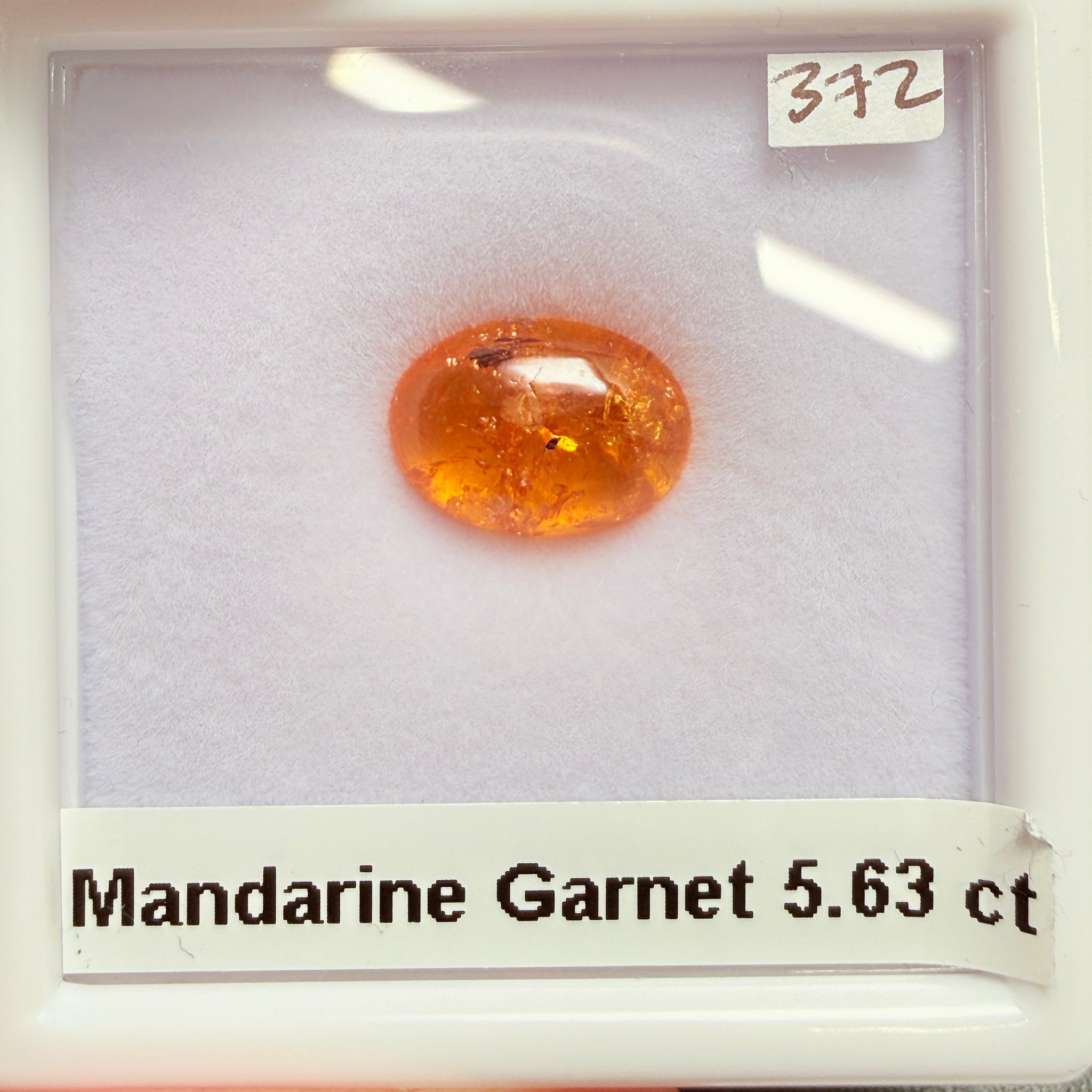 Mandarin Spessartite Cabochon, 5.63ct, Loliondo, Tanzania, Untreated Unheated