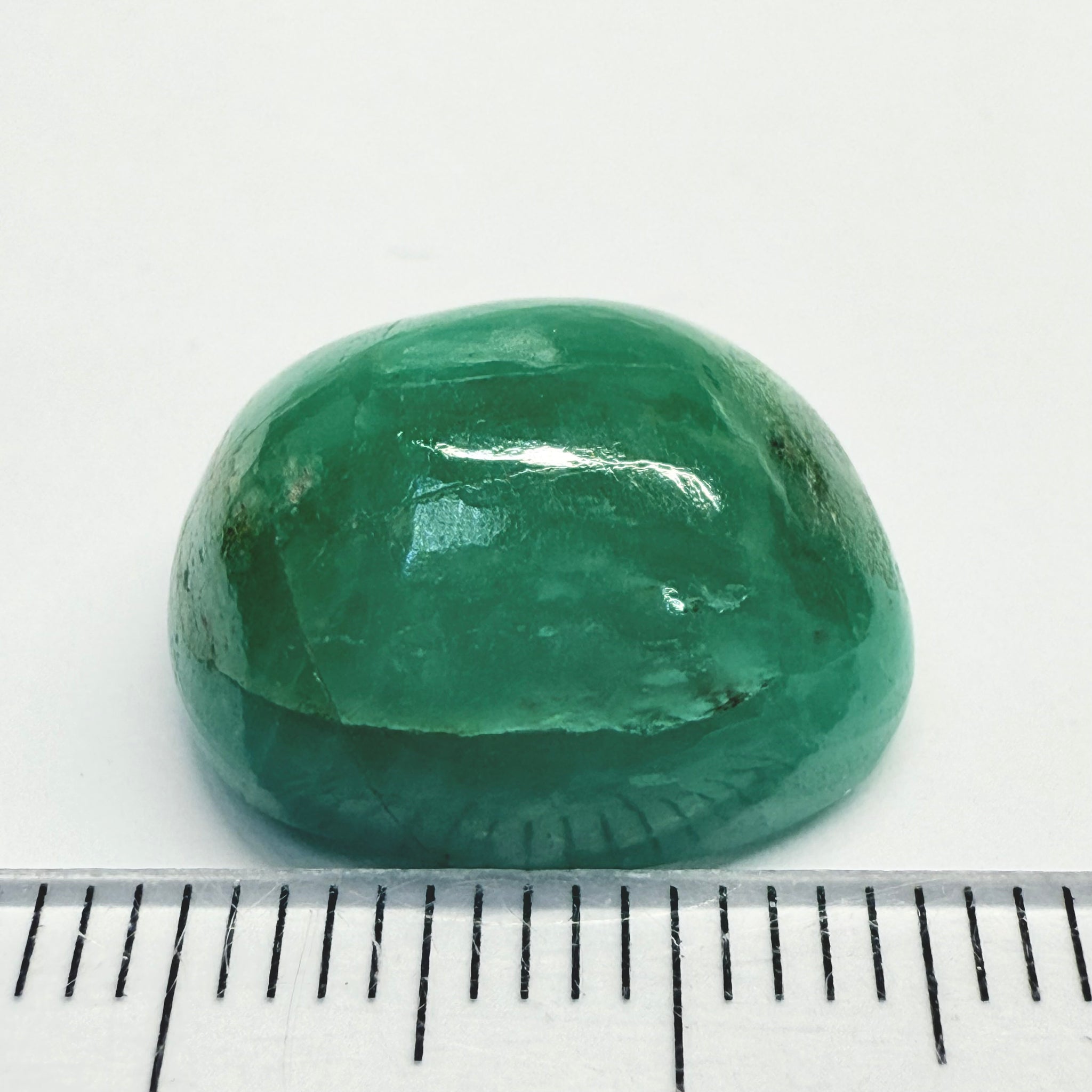 Tanzanian Emerald Cabochon, 15.21ct, Tanzania, NO OIL, Untreated Unheated